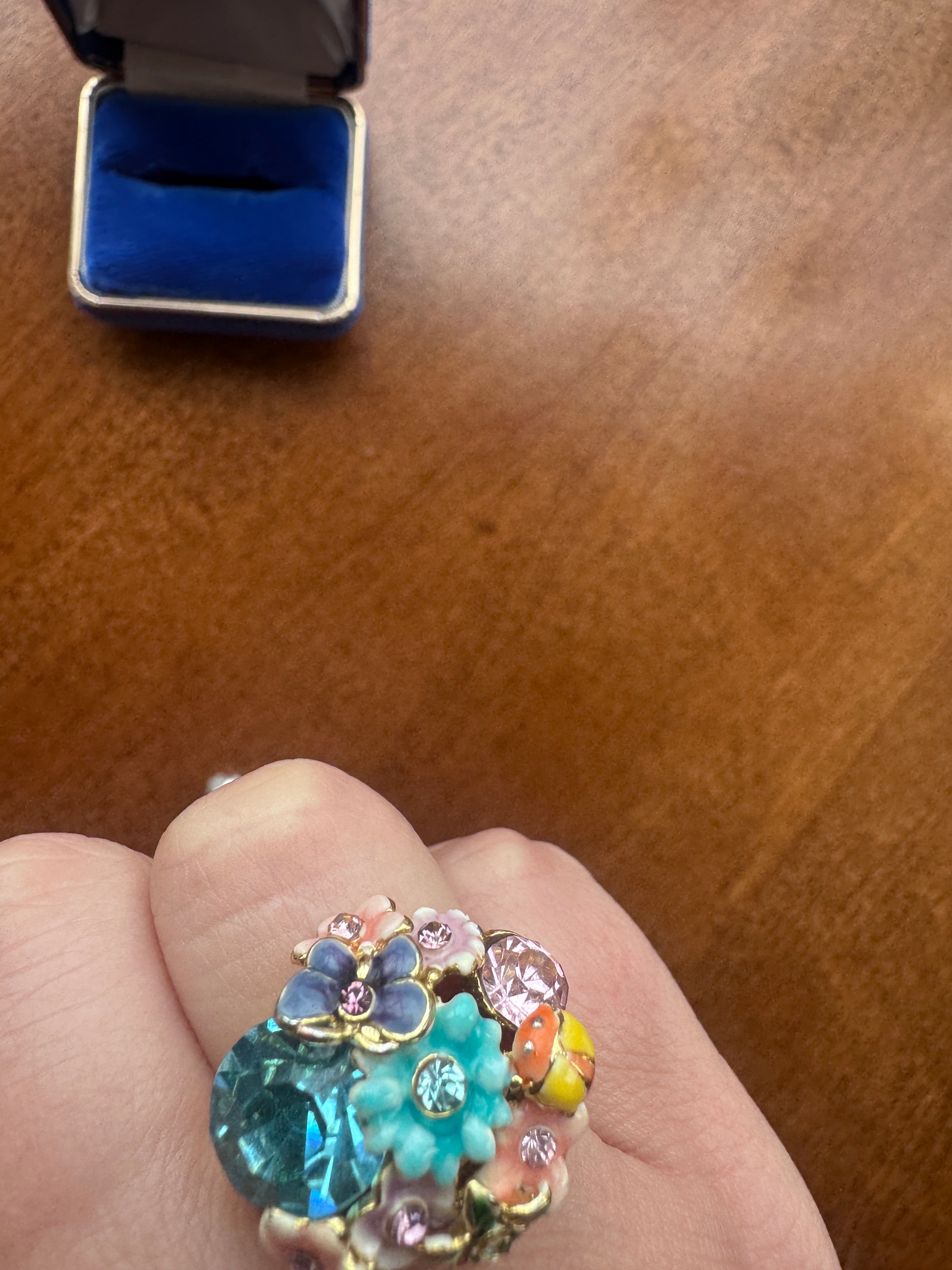 Floral Cocktail Ring Size 6.5