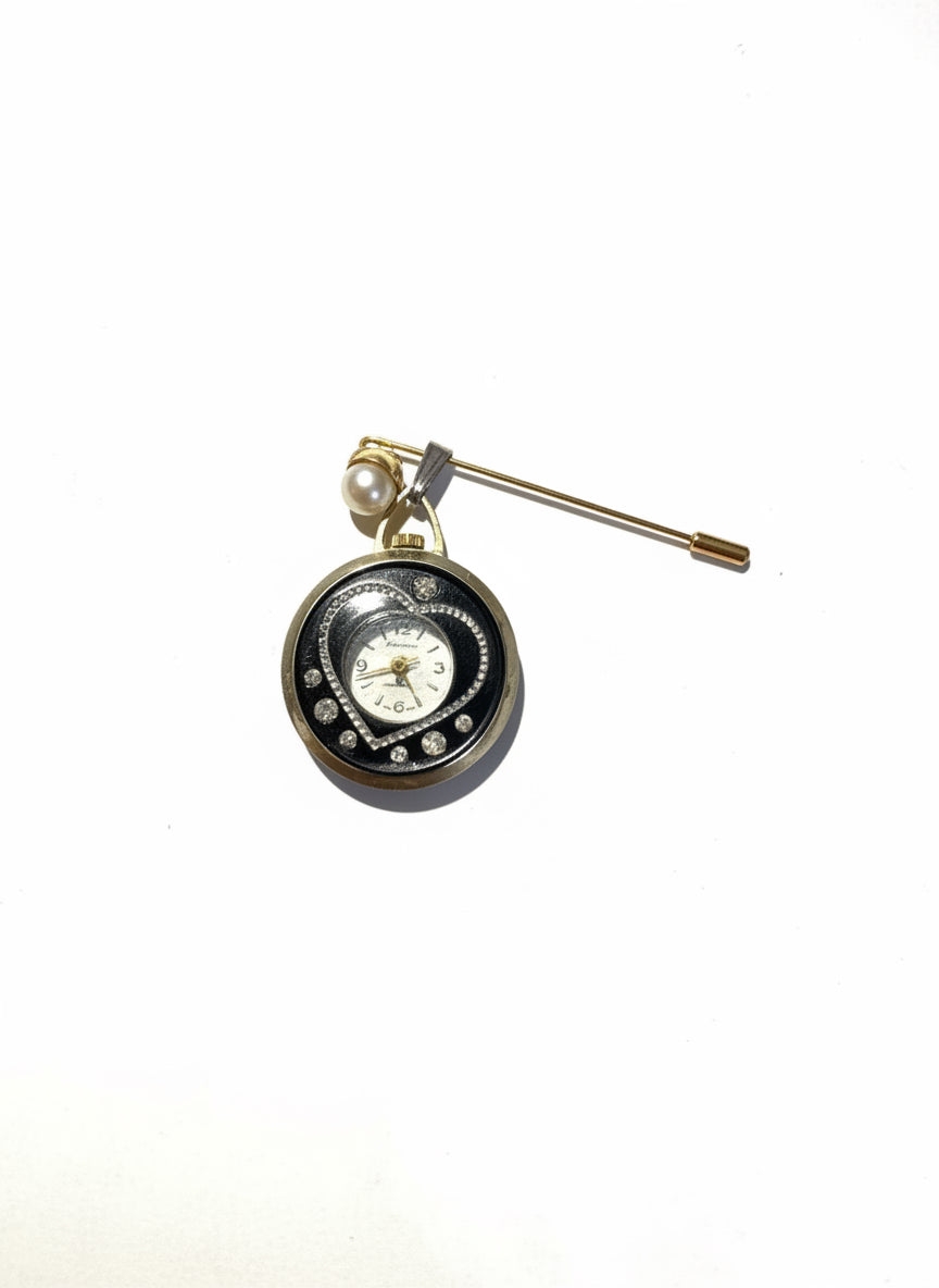 Burgana Swiss Pin Watch Broach