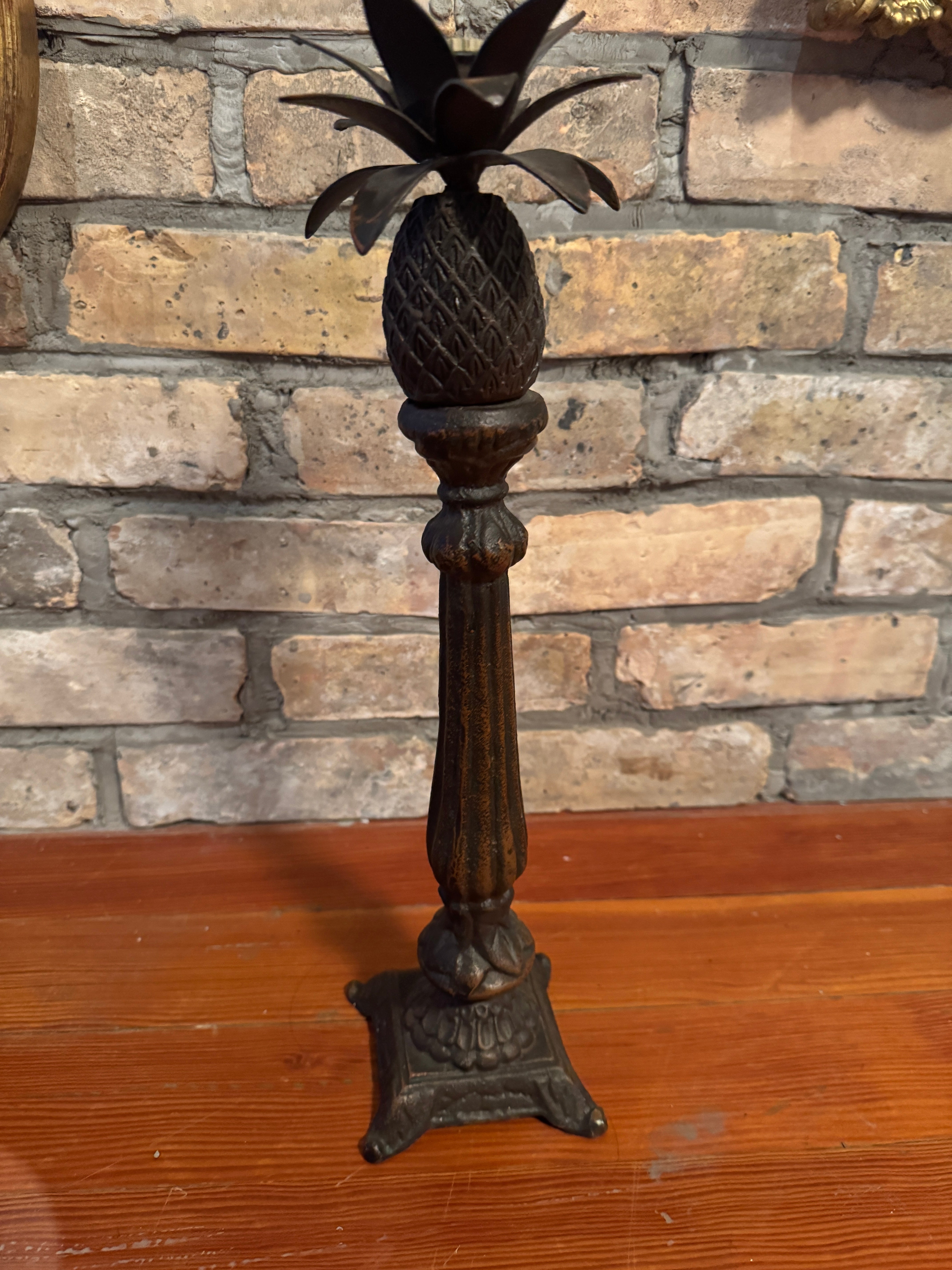 Cast Iron Pineapple Candle Stick 16"