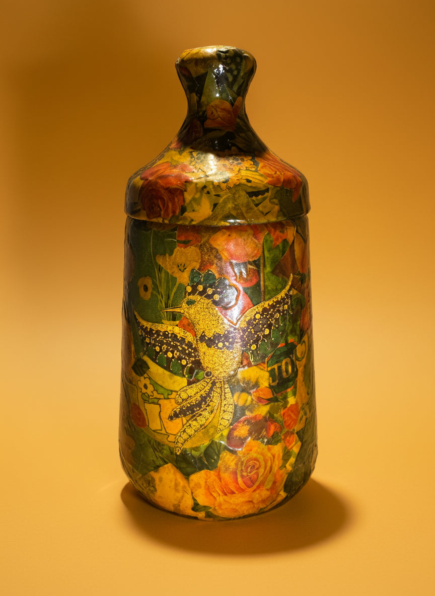 Decoupage Glass Trinket Jar