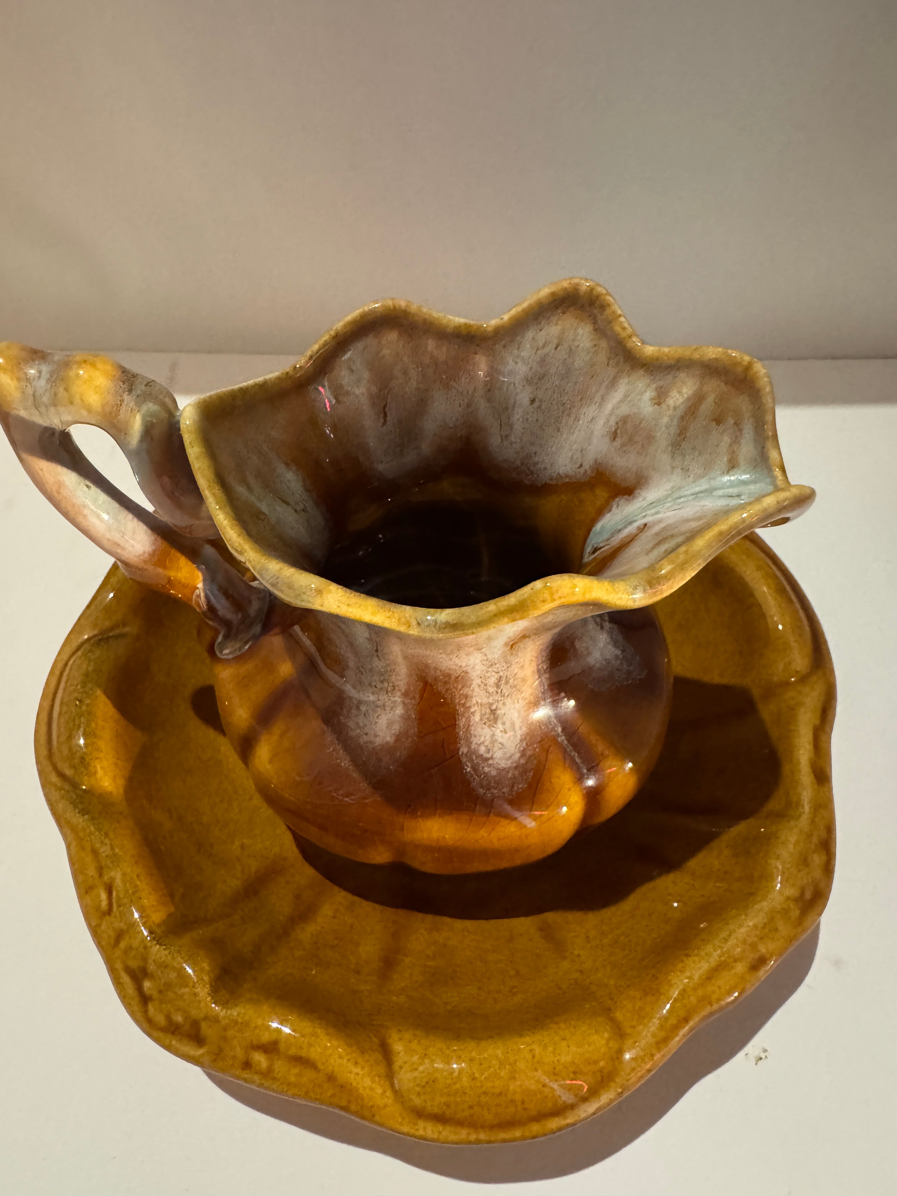 Vintage Brown Mini Pitcher & Basin