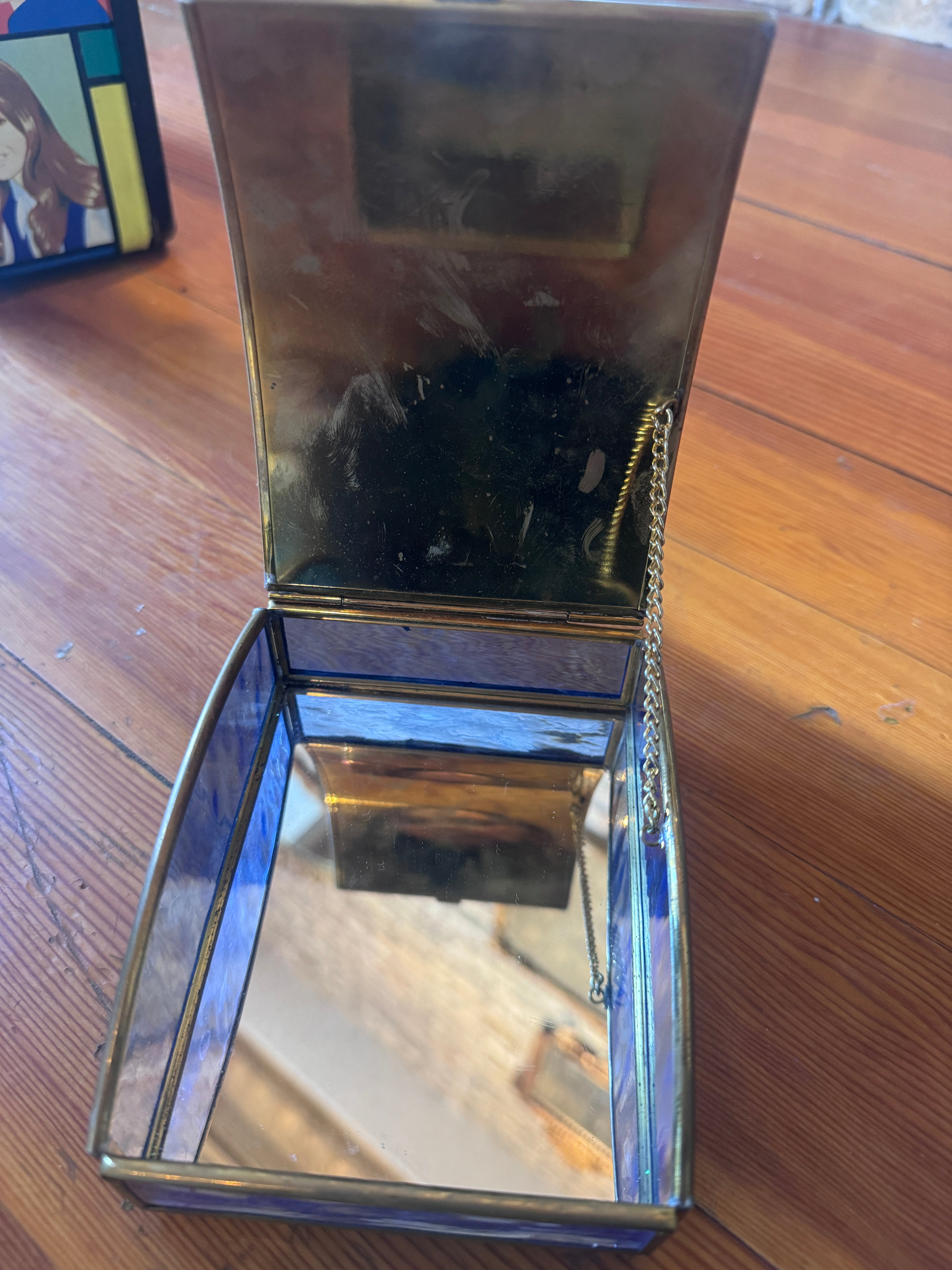 Sailboat Glass Trinket Box