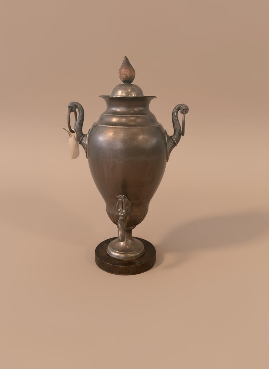 1900s pewter tea urn with spigot