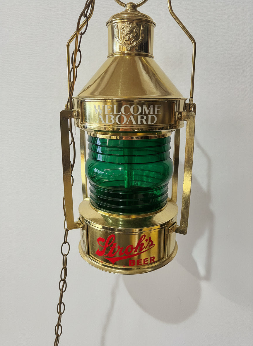 Vintage Stroh's Beer Rotating Light