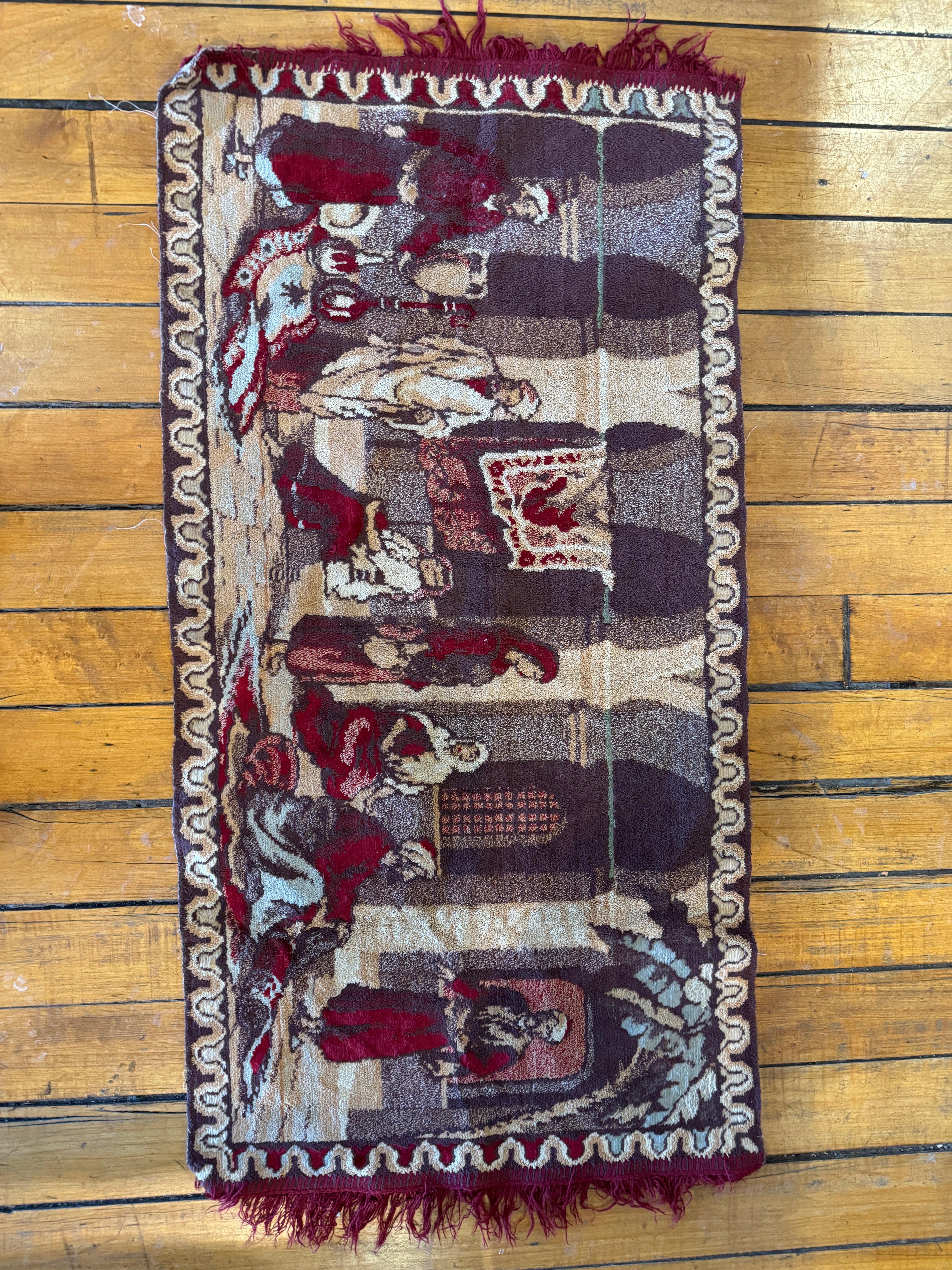 1950s Moroccan Woven Tapestry