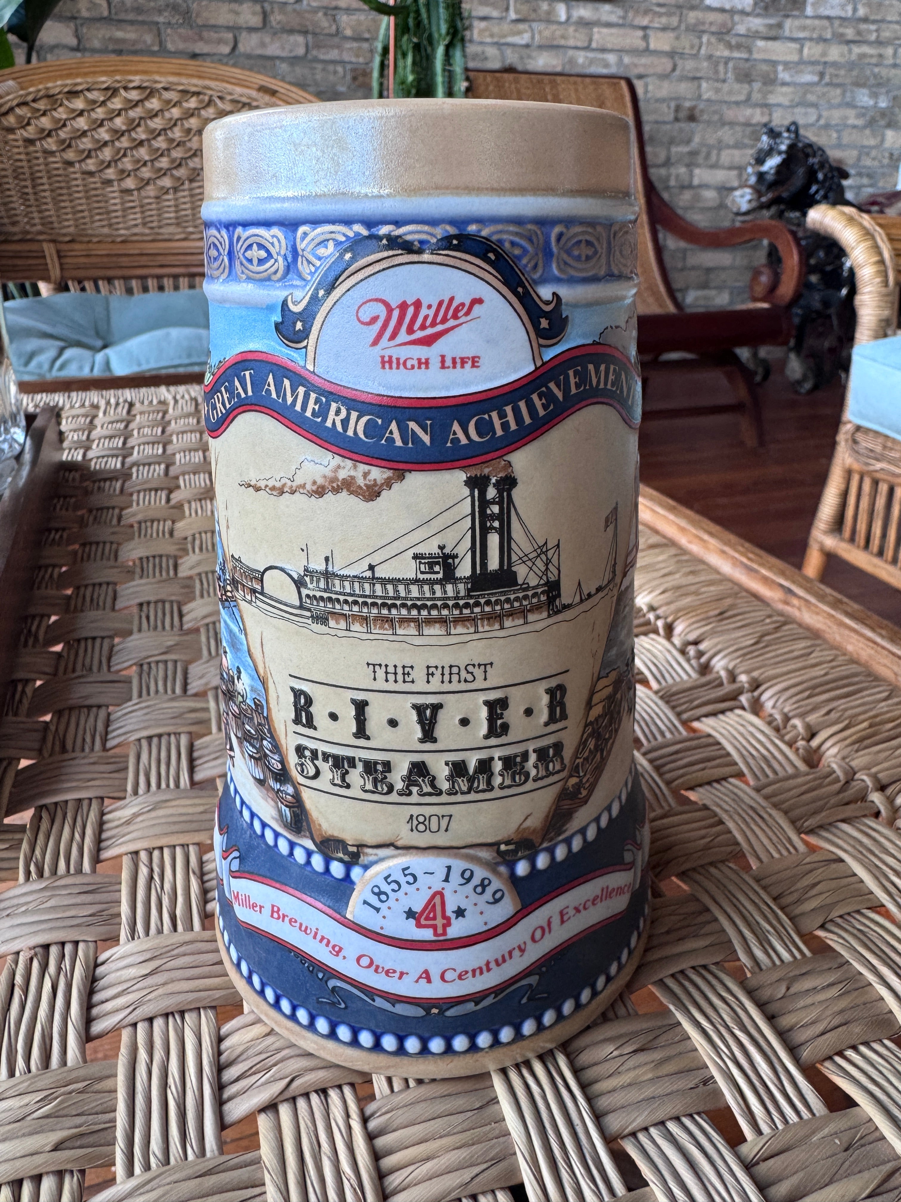 1989 Miller High Life Stein"Great American Achievements" River Steamer