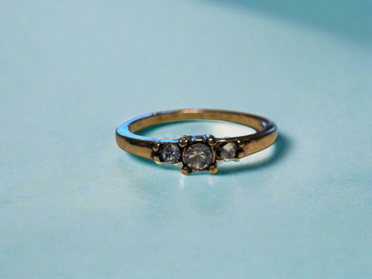 3 Stone Rhinestone Ring