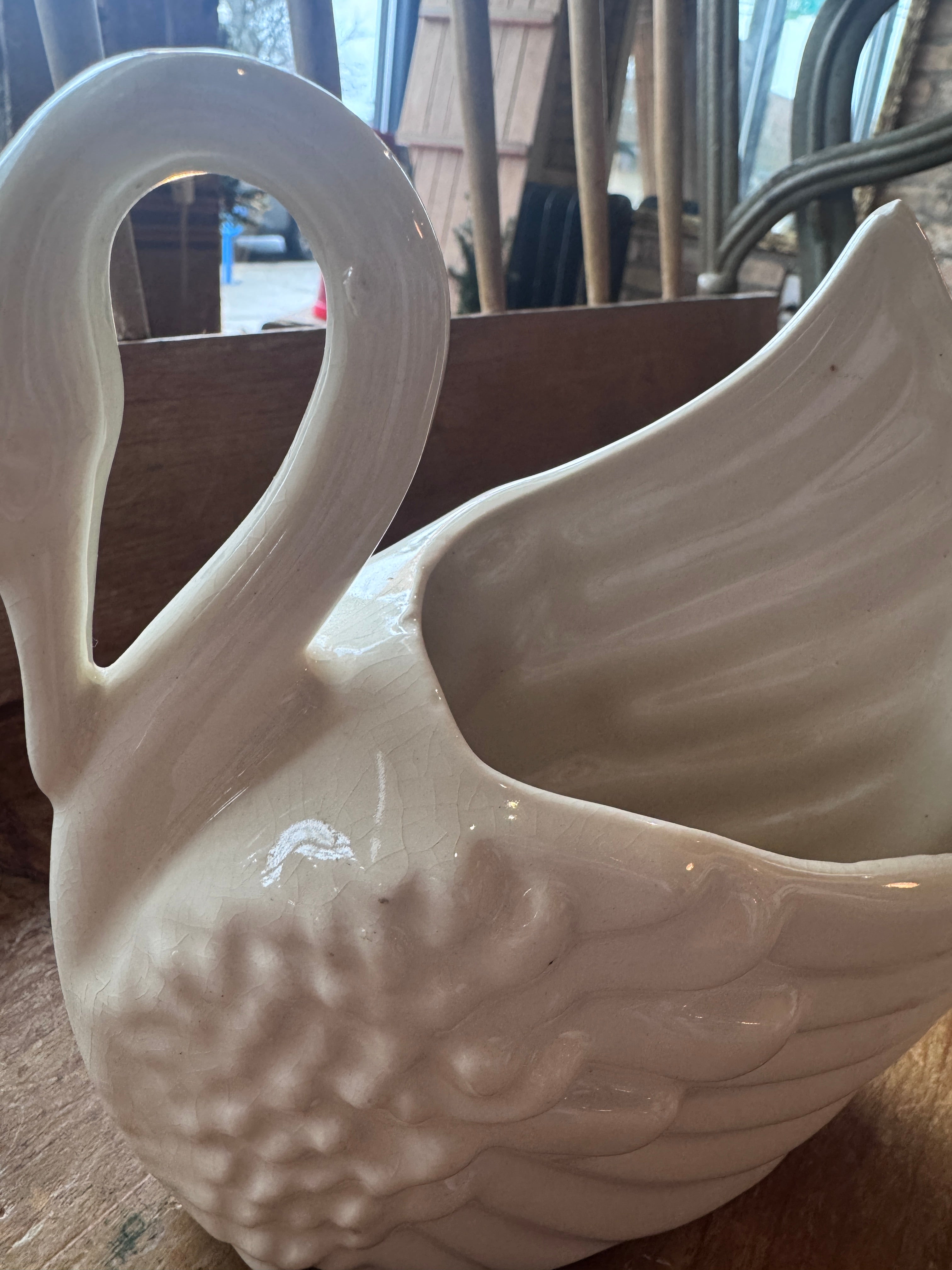 Haeger White Ceramic Swan
