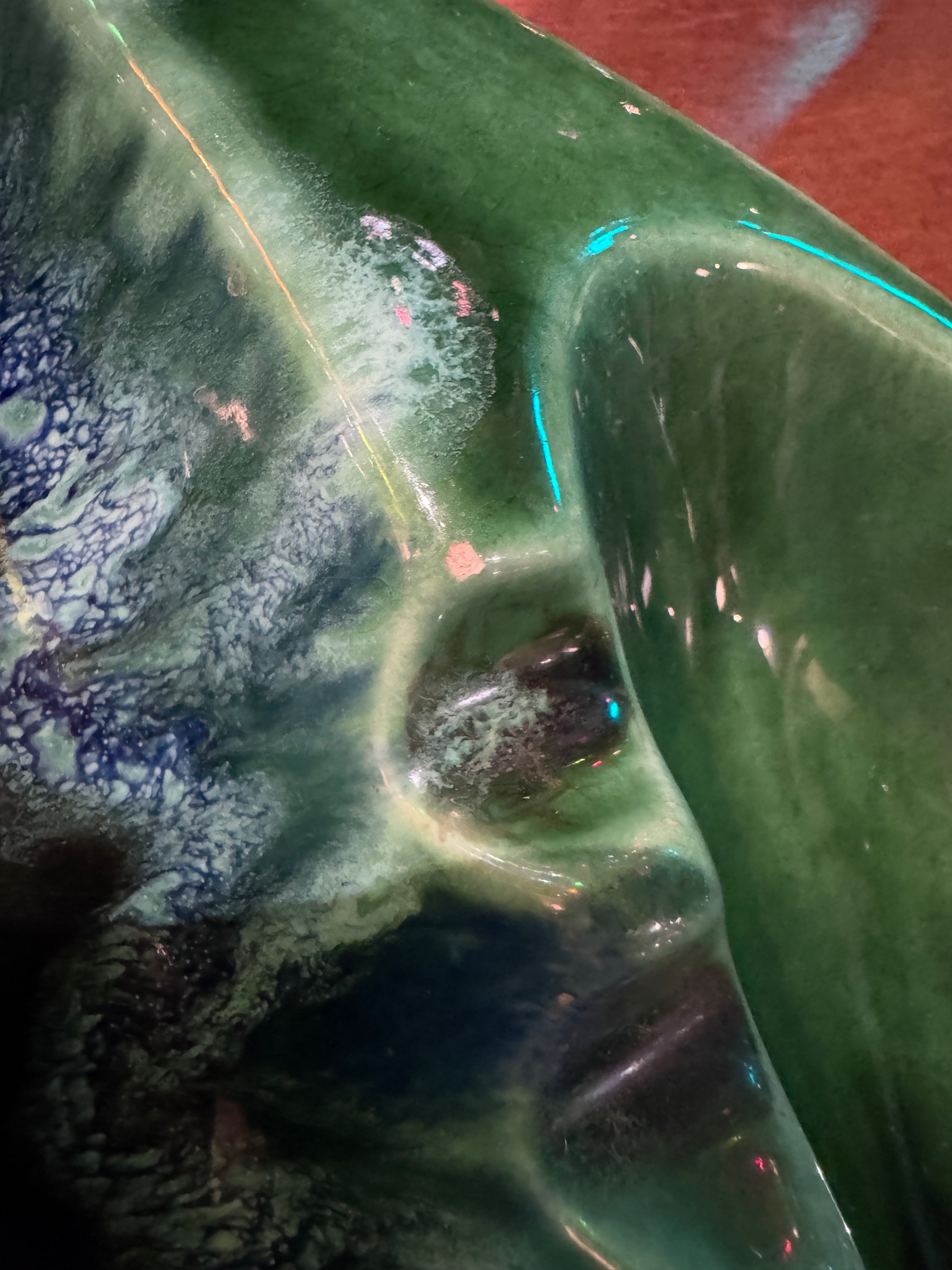 1960s MCM Green Glazed Ashtray