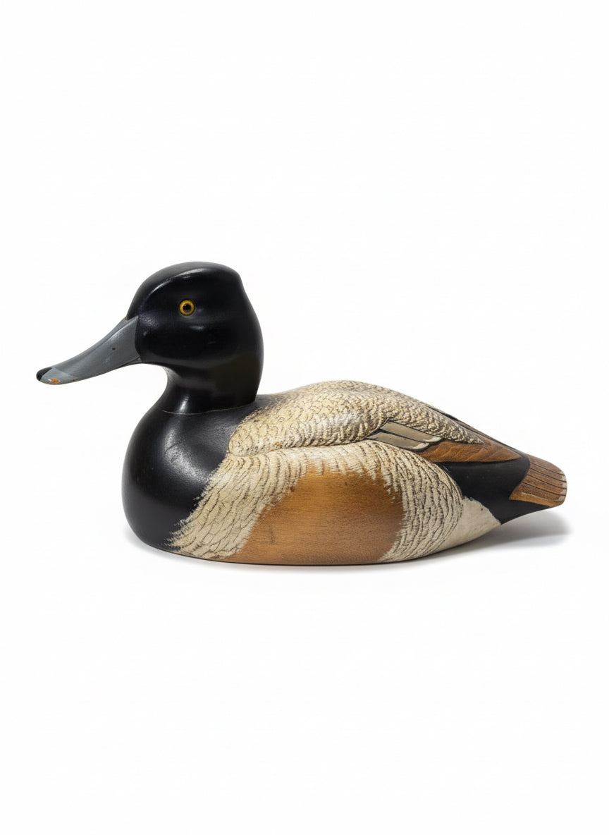 Hand Carved Blue Bill Drake Duck