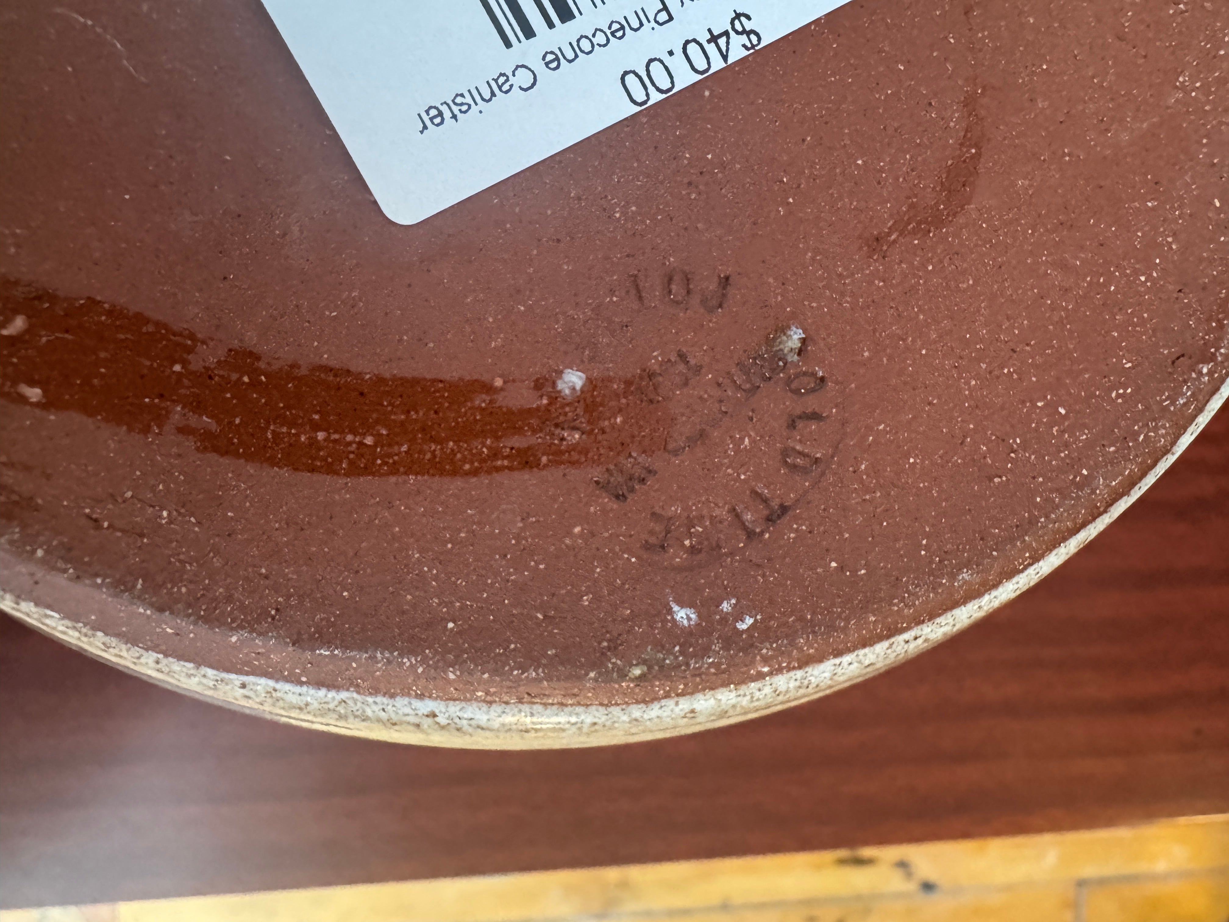 Old Time Pottery Pinecone Canister