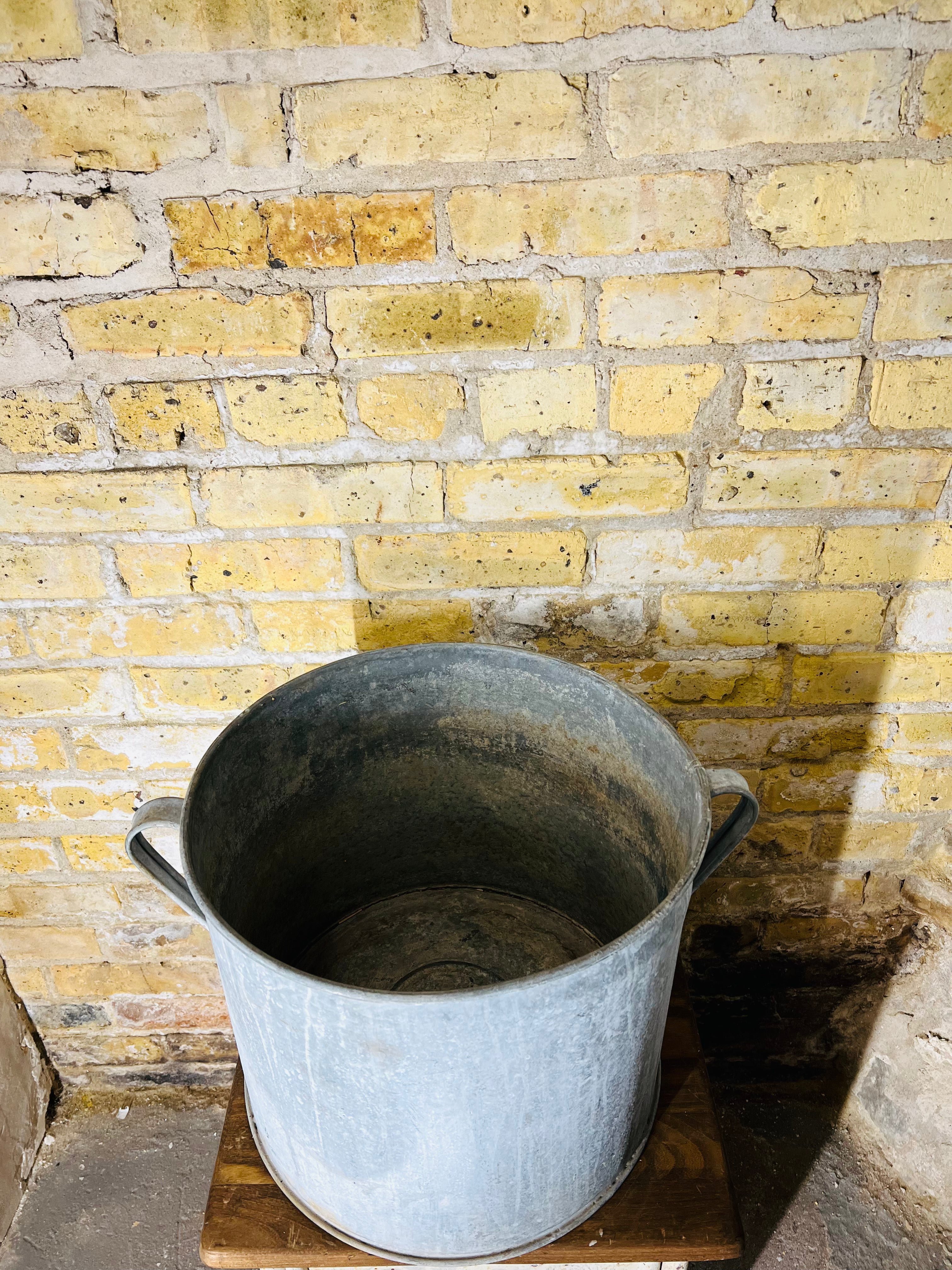 Vintage Galvanized Metal Planter