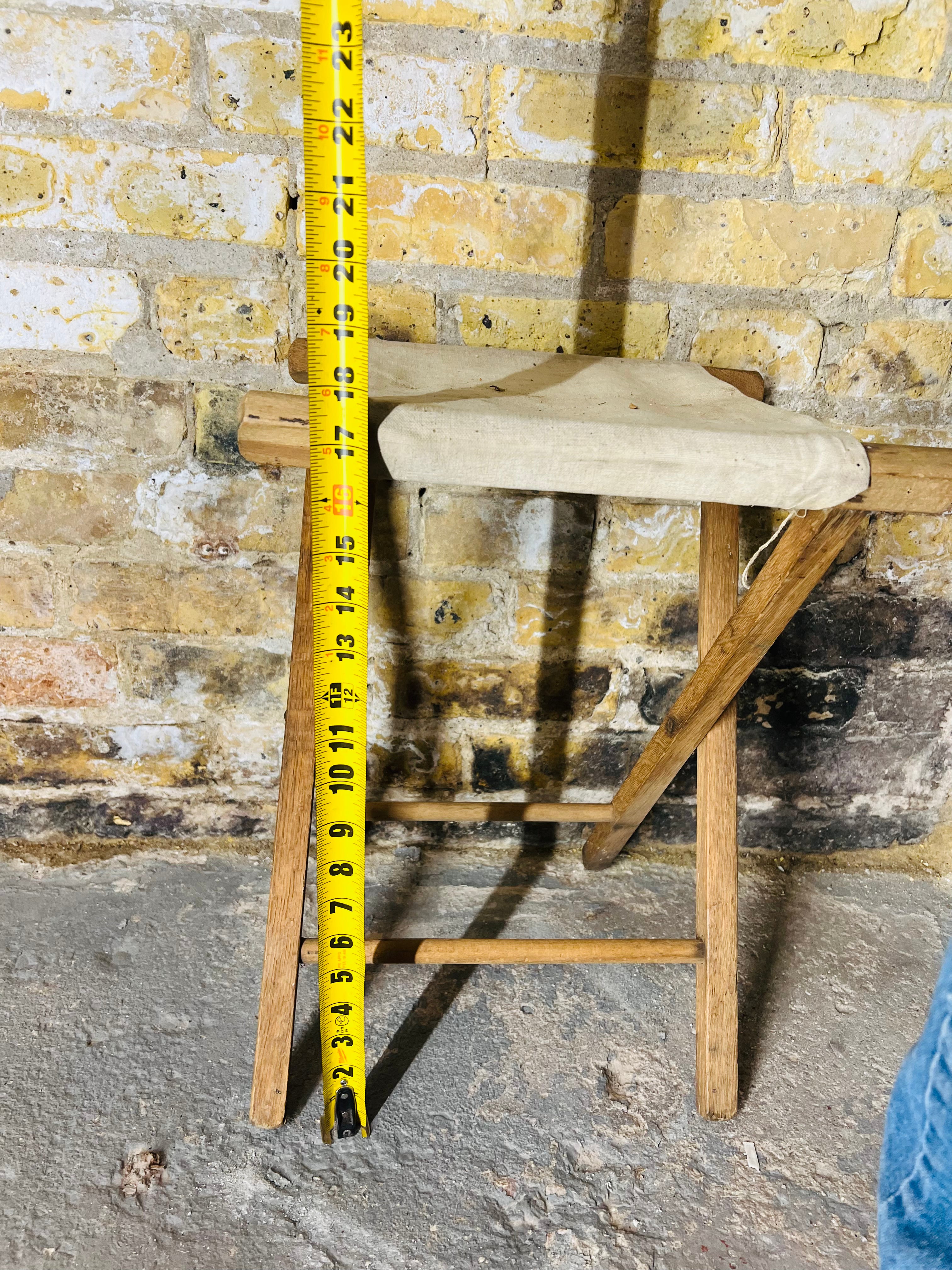 Vintage Wood & Canvas Folding Chair