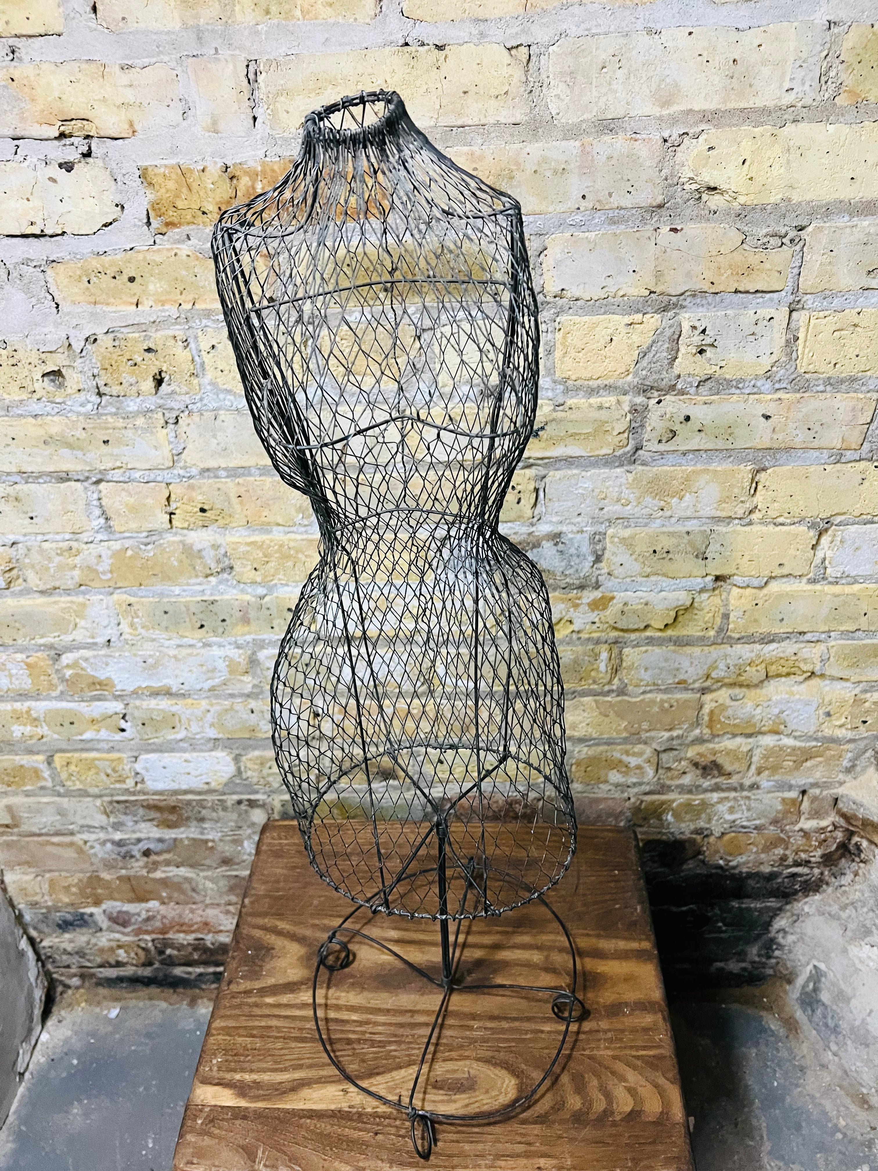 Vintage Early 1900's Metal Wire Dress Form Mannequin