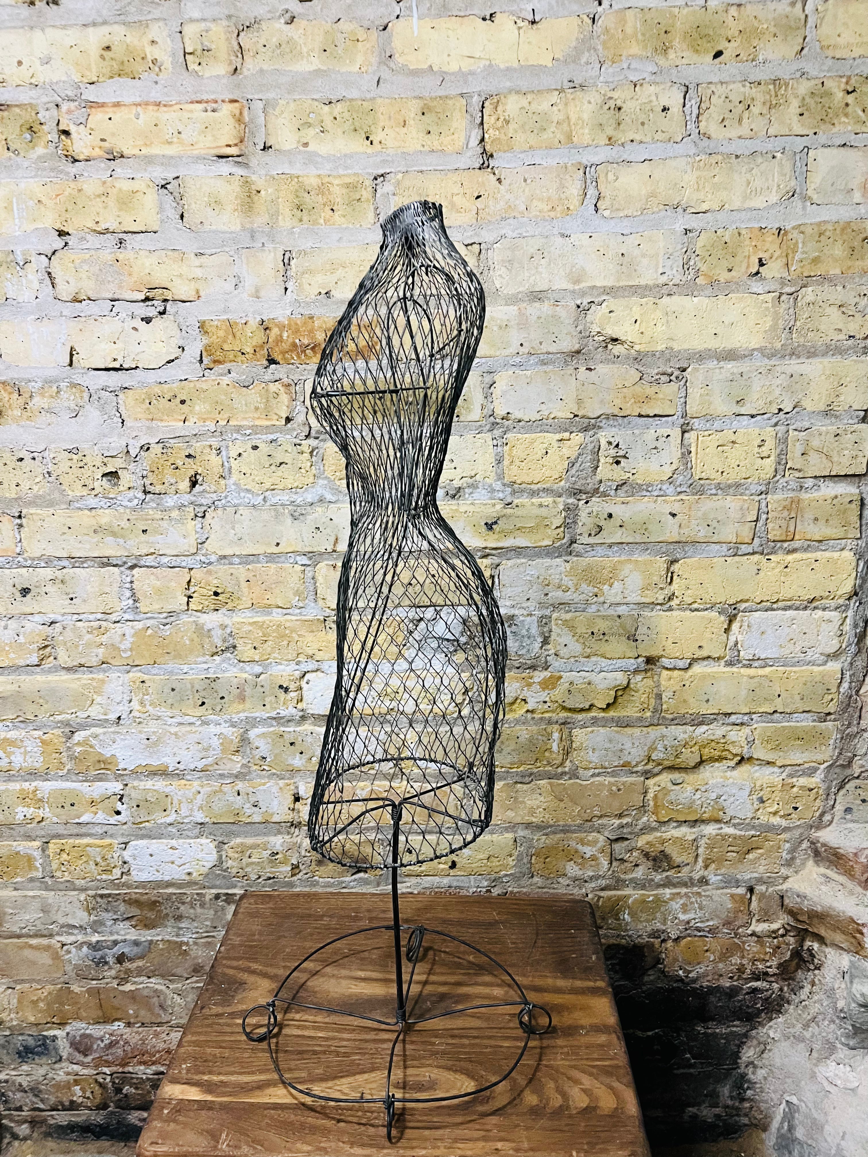 Vintage Early 1900's Metal Wire Dress Form Mannequin