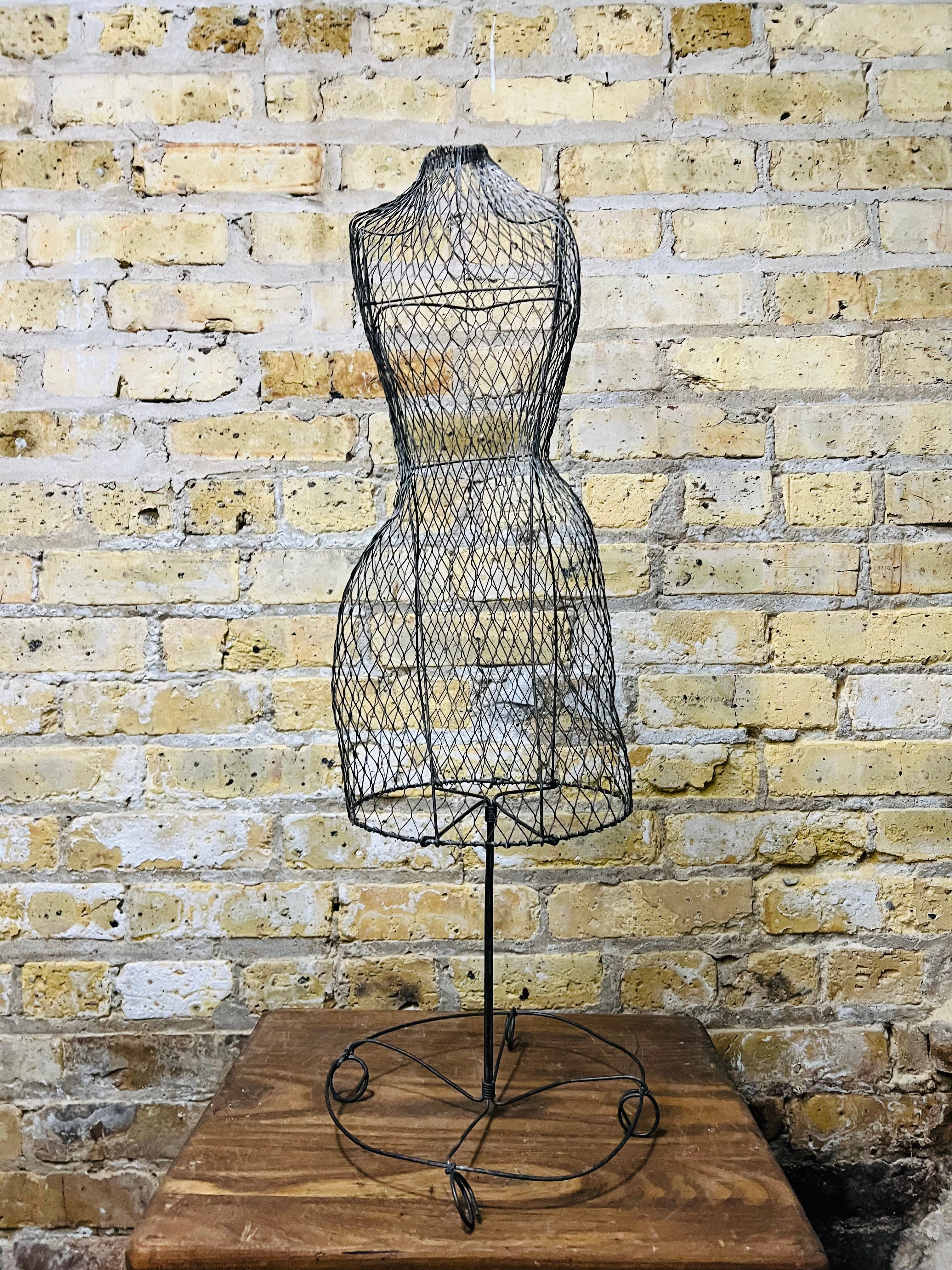 Vintage Early 1900's Metal Wire Dress Form Mannequin