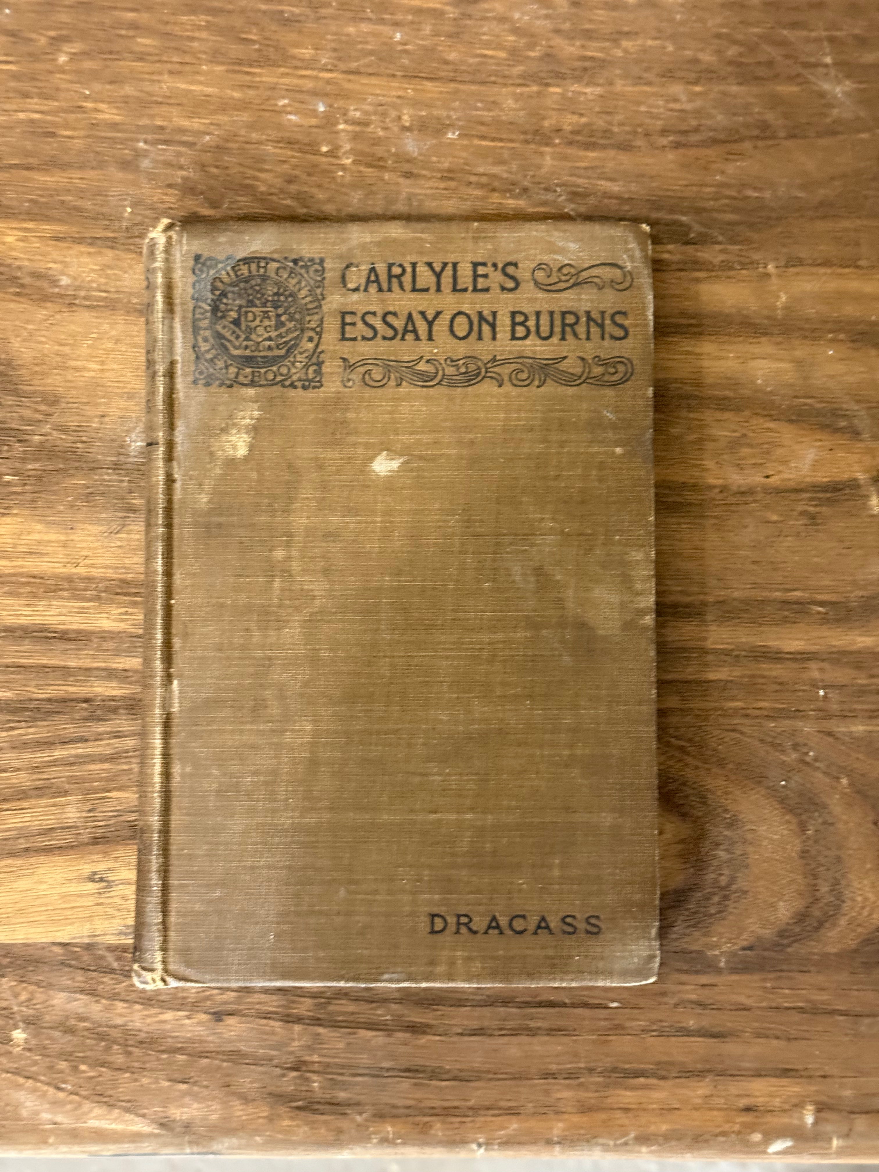 Carlye's Essay on Burns by Thomas Carlye