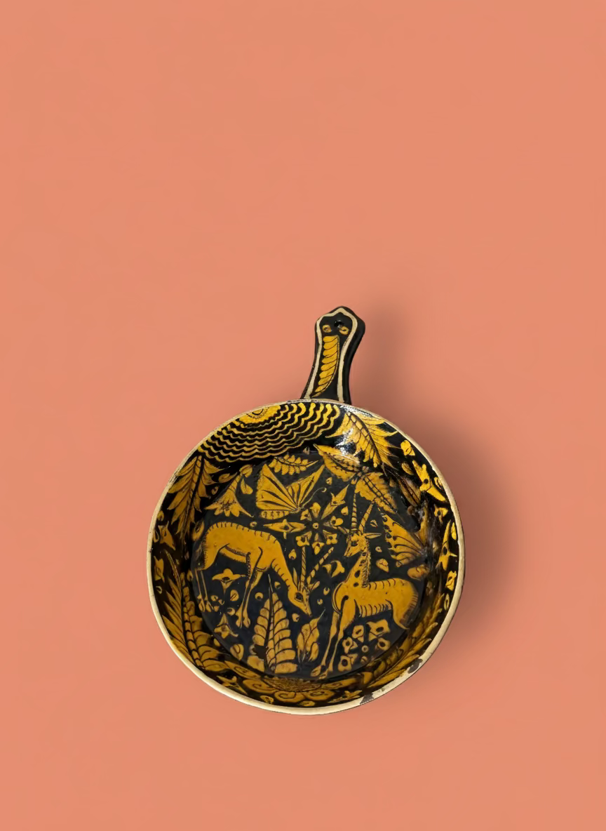 Vintage Mexican Pottery Tlaquapaque Skillet