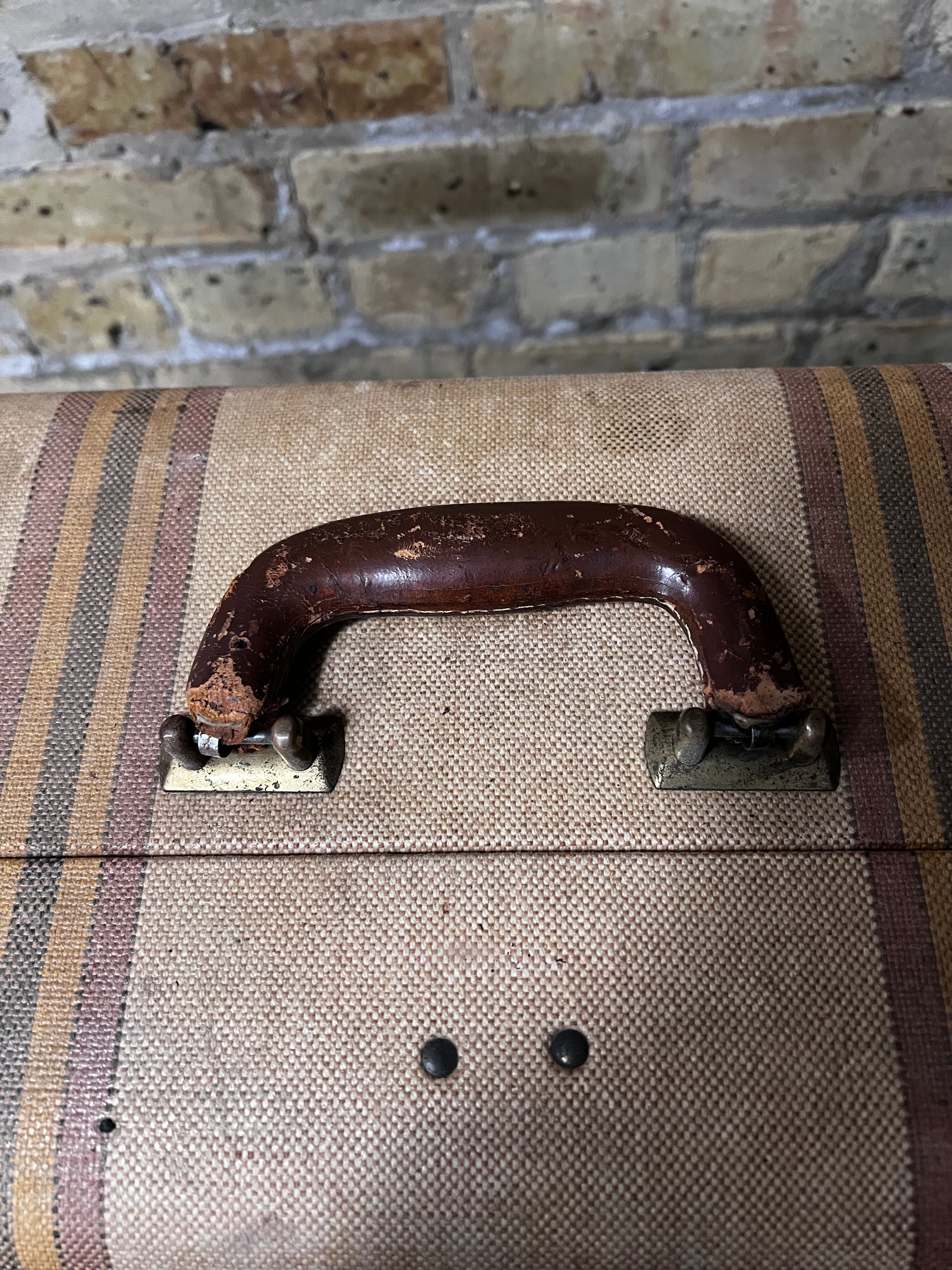 Vintage Yellow & Brown Suitcase