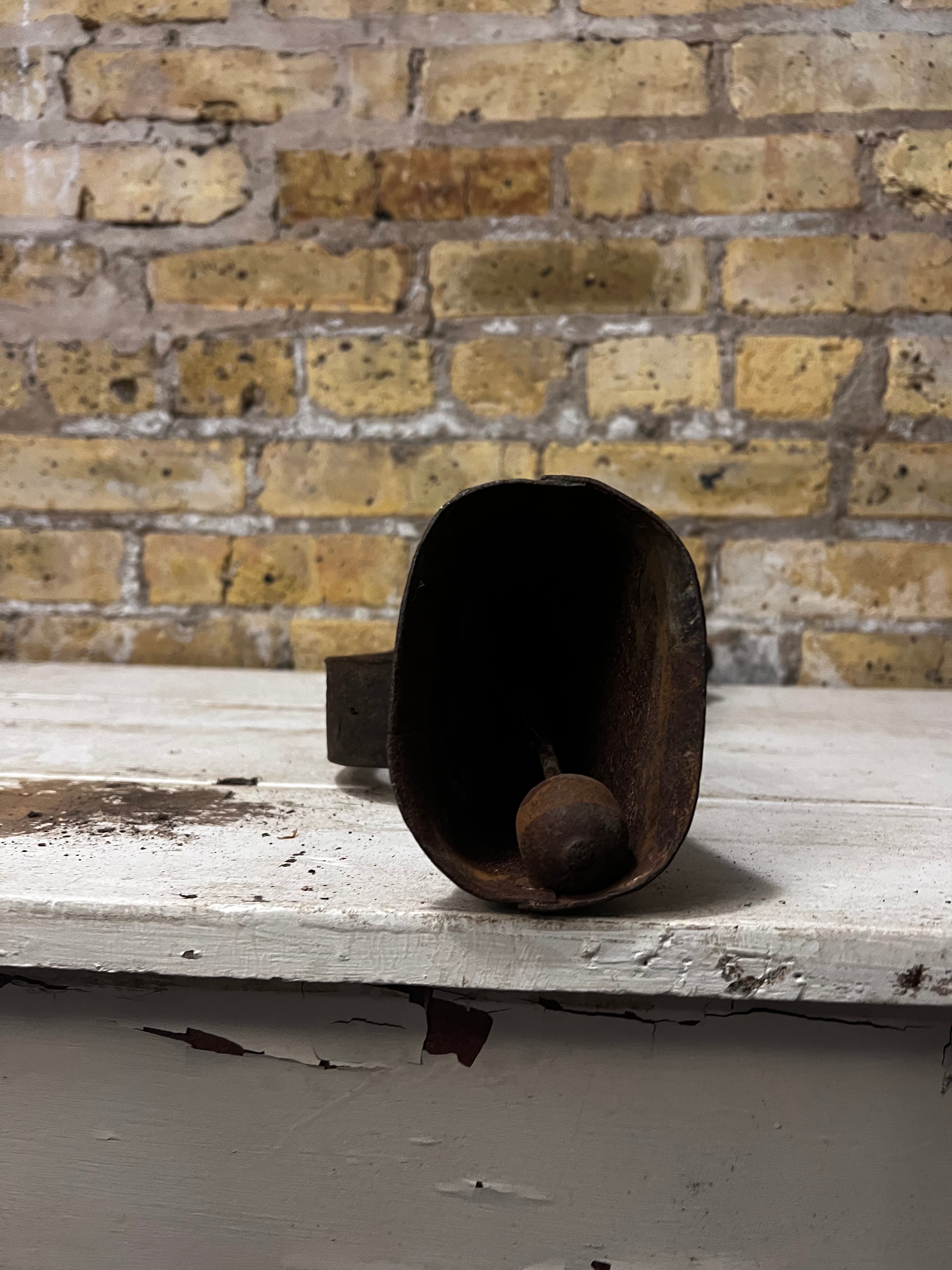 Vintage Cow Bell Collar on a Leather Strap