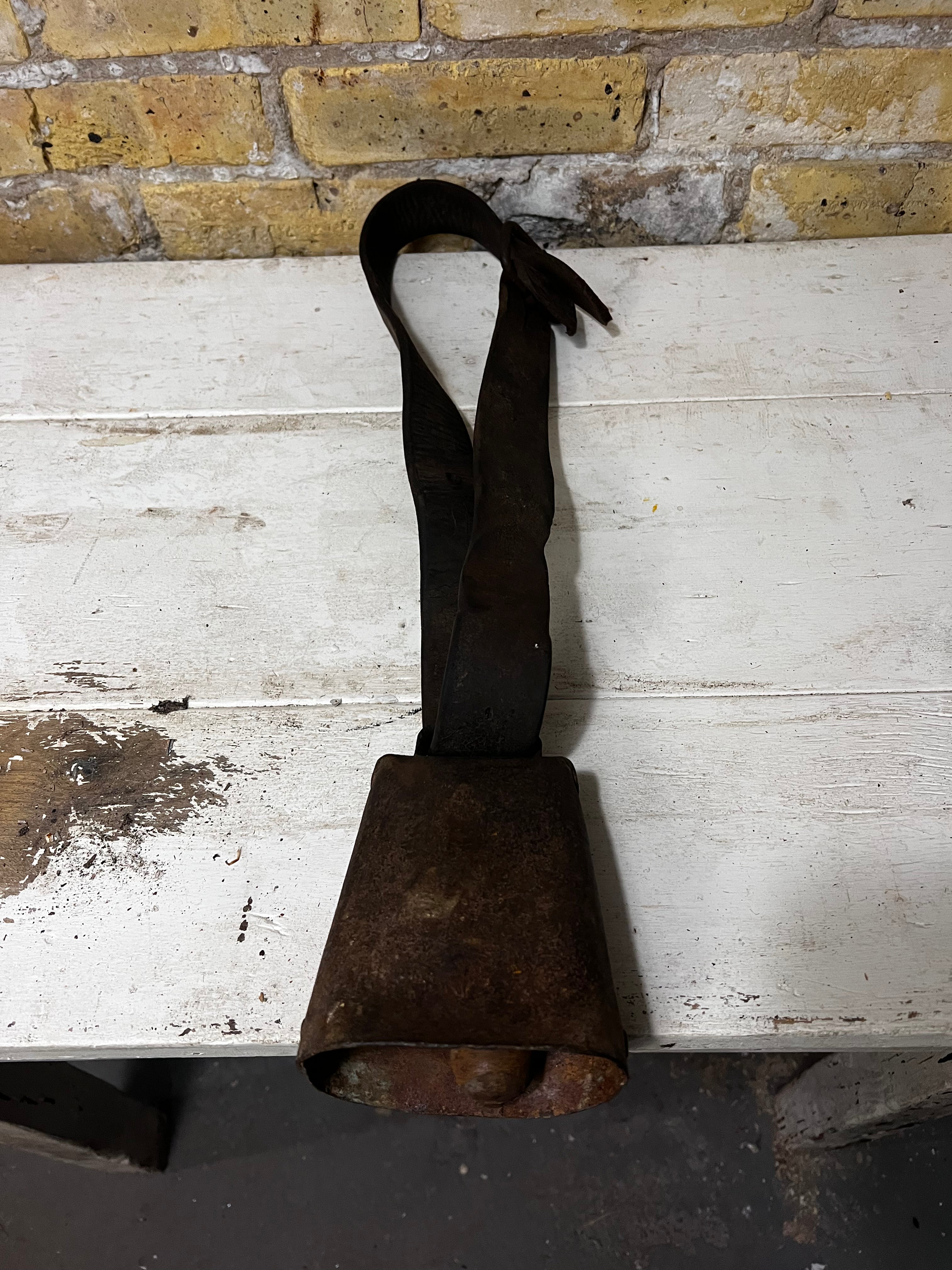 Vintage Cow Bell Collar on a Leather Strap