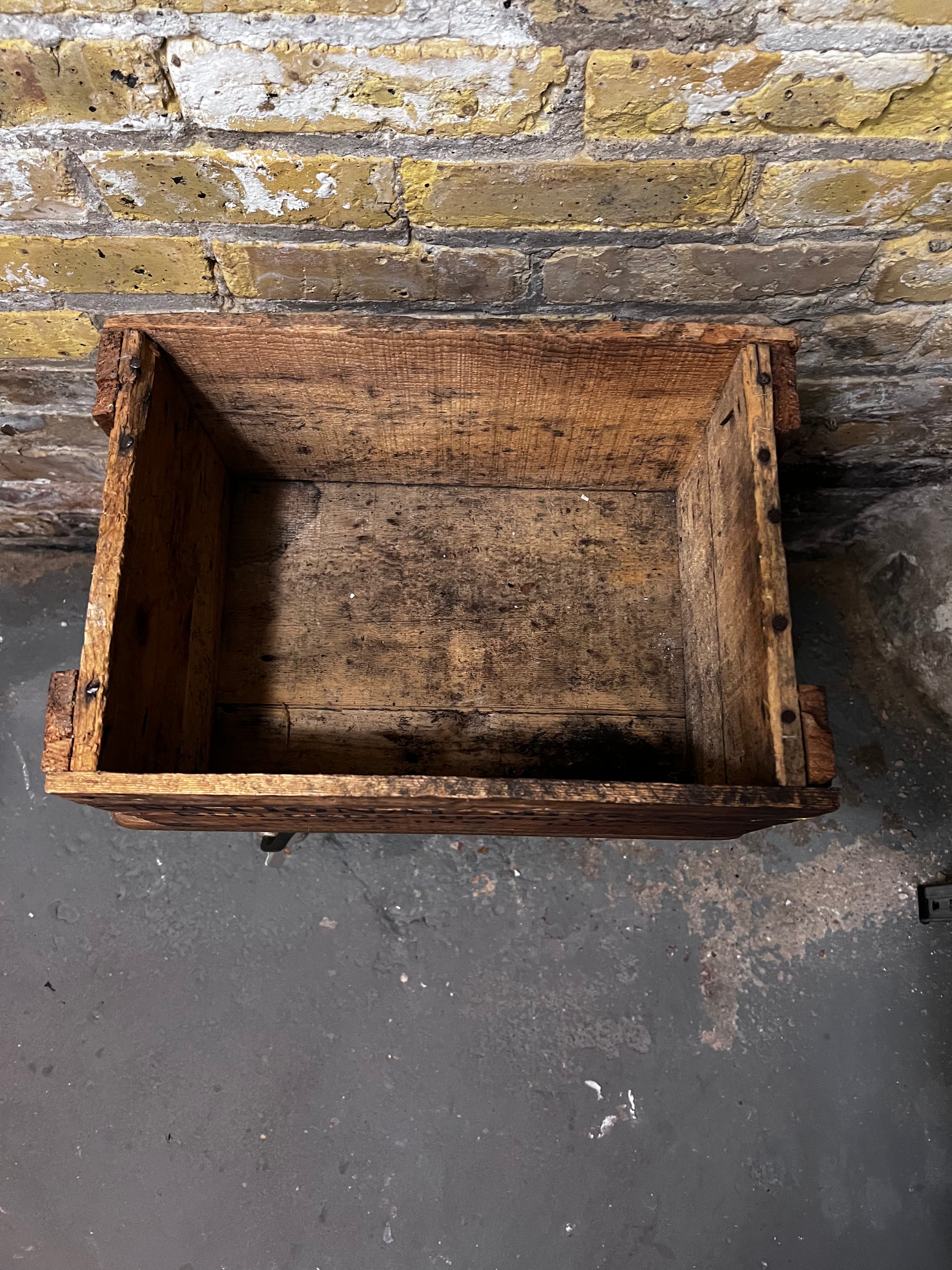 Antique National Manufacturing Company wood Advertising Crate