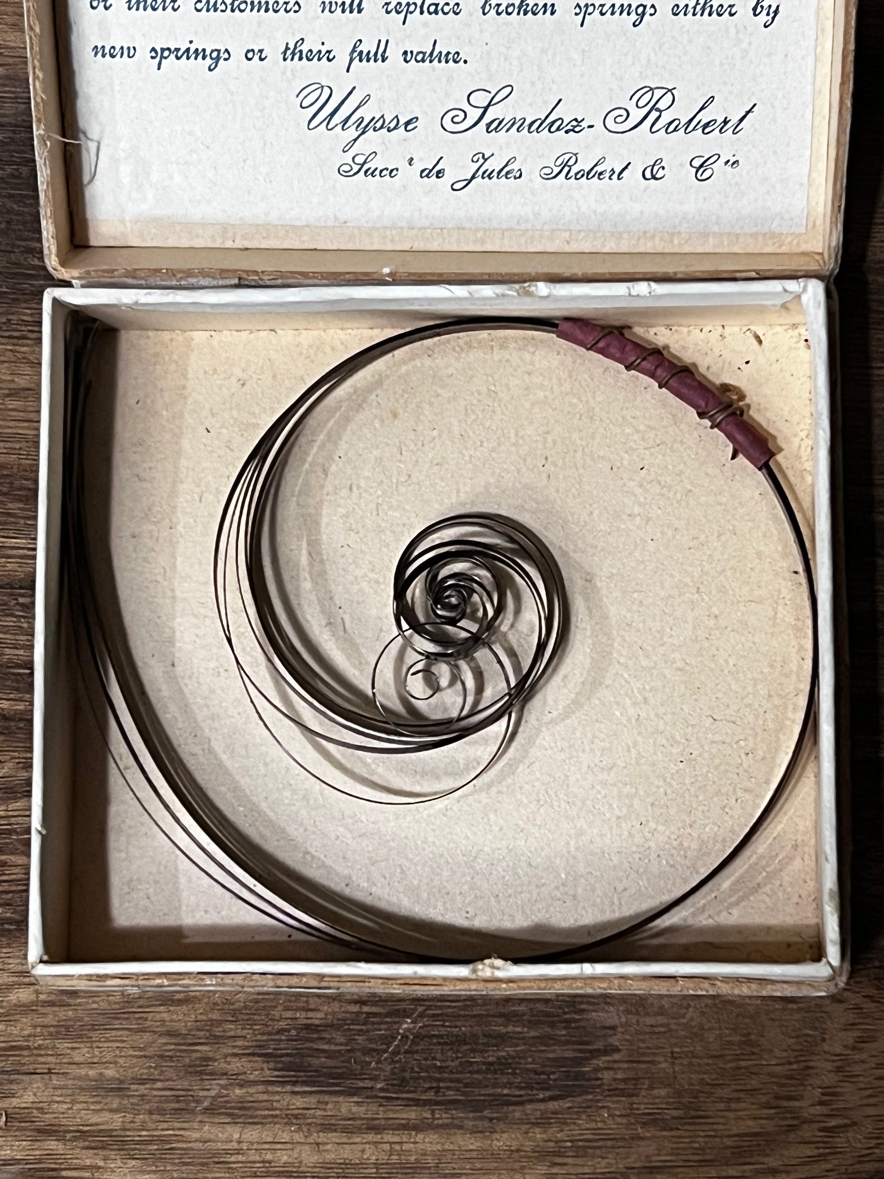 Vintage Watch Mainspring Made by Ulysse Sandoz Robert - Switzerland