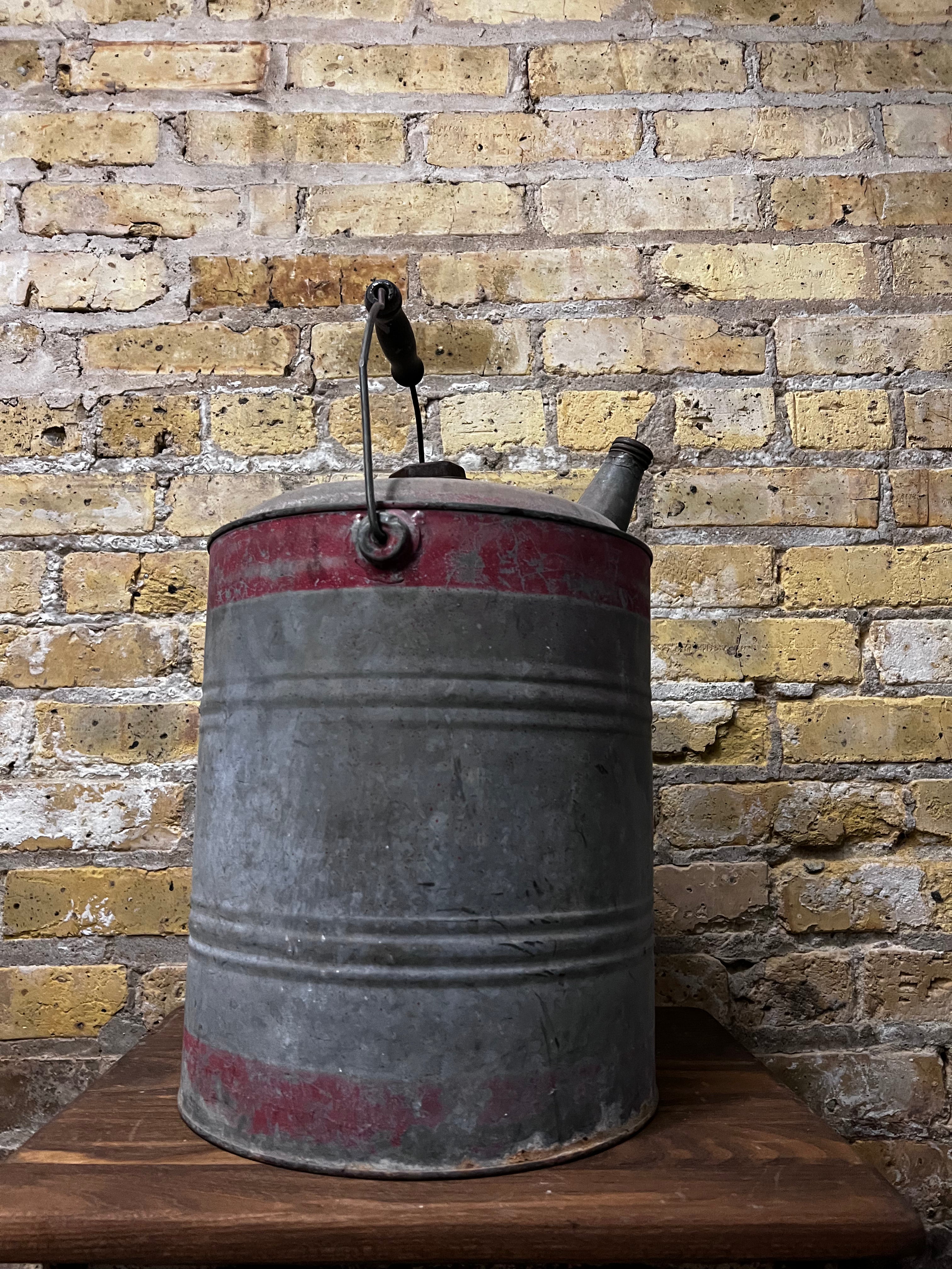 Vintage Gallon Zinc Oil Fuel Can