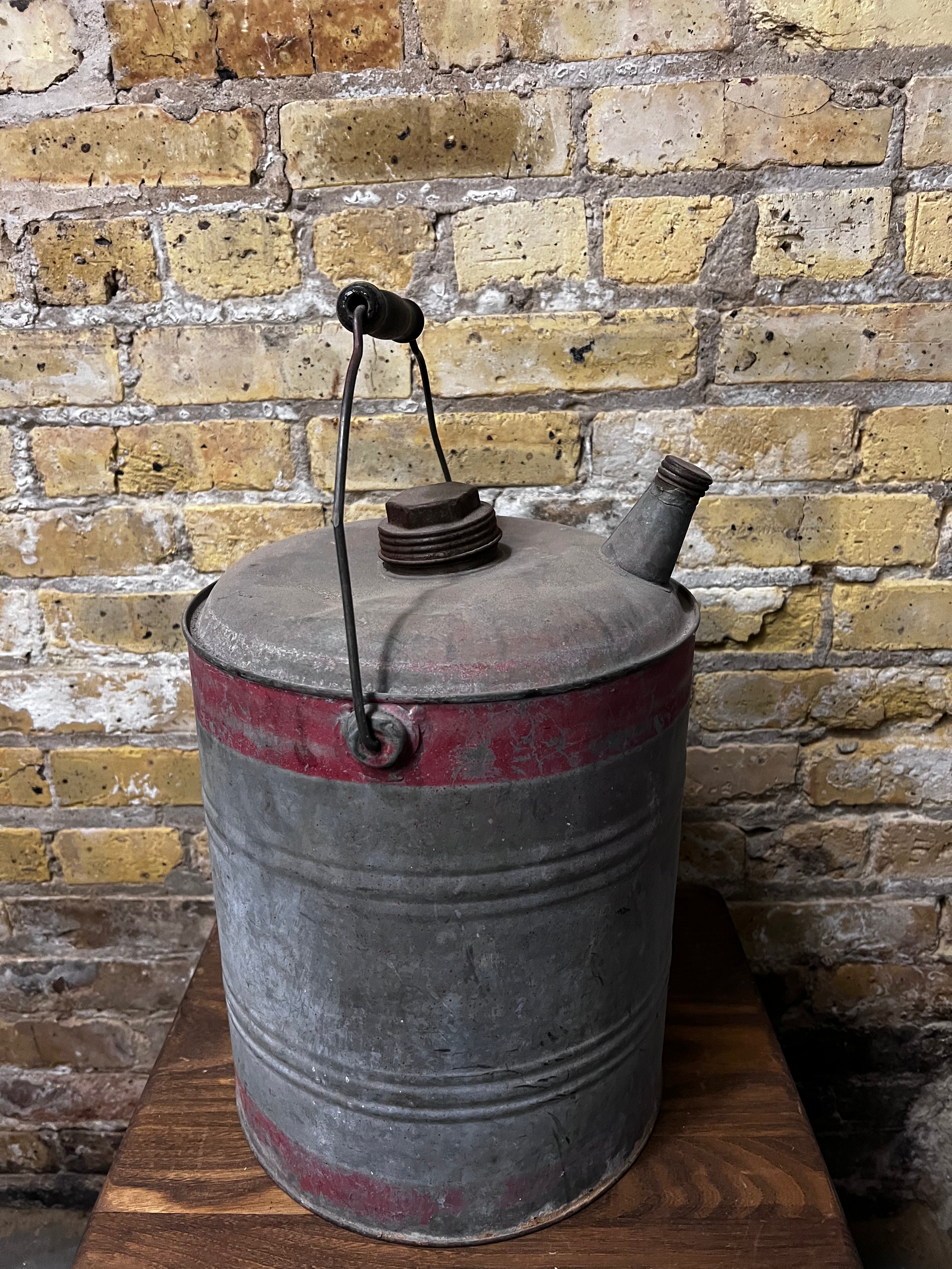 Vintage Gallon Zinc Oil Fuel Can