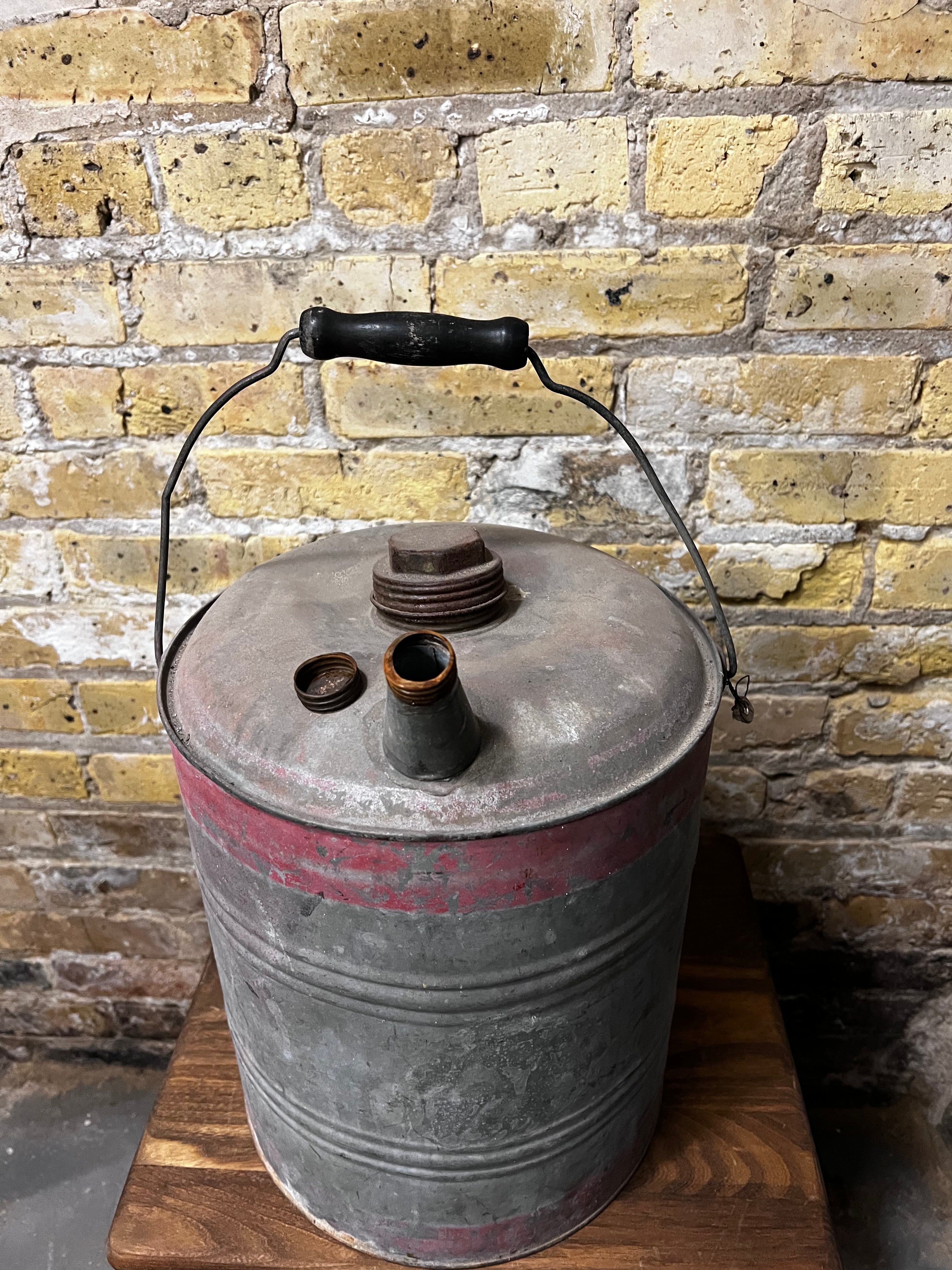 Vintage Gallon Zinc Oil Fuel Can