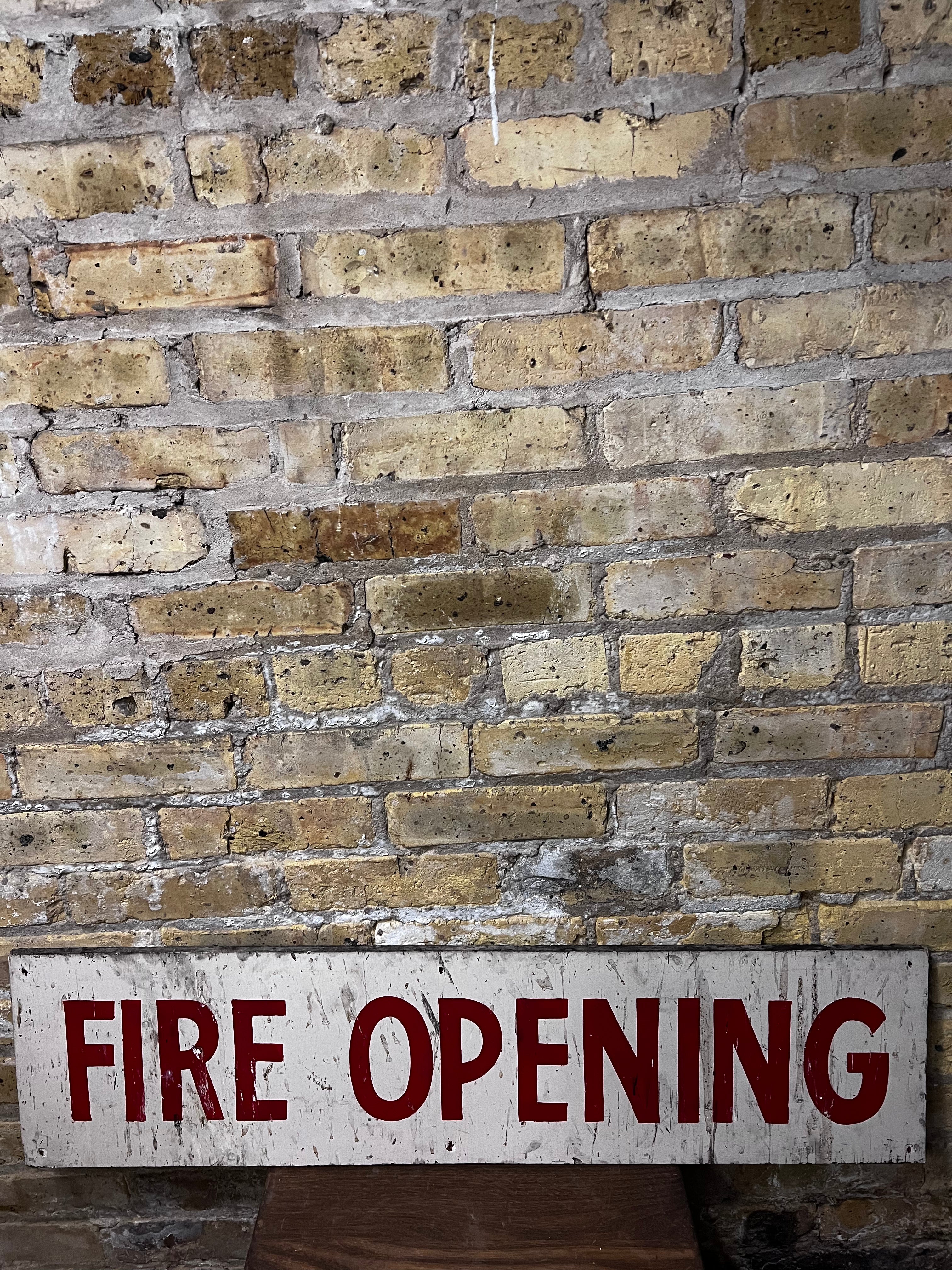 Vintage Fire Opening Sign