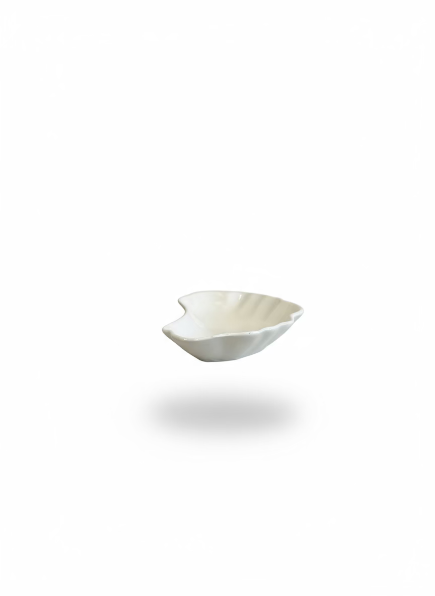 Vintage White Scalloped Dish