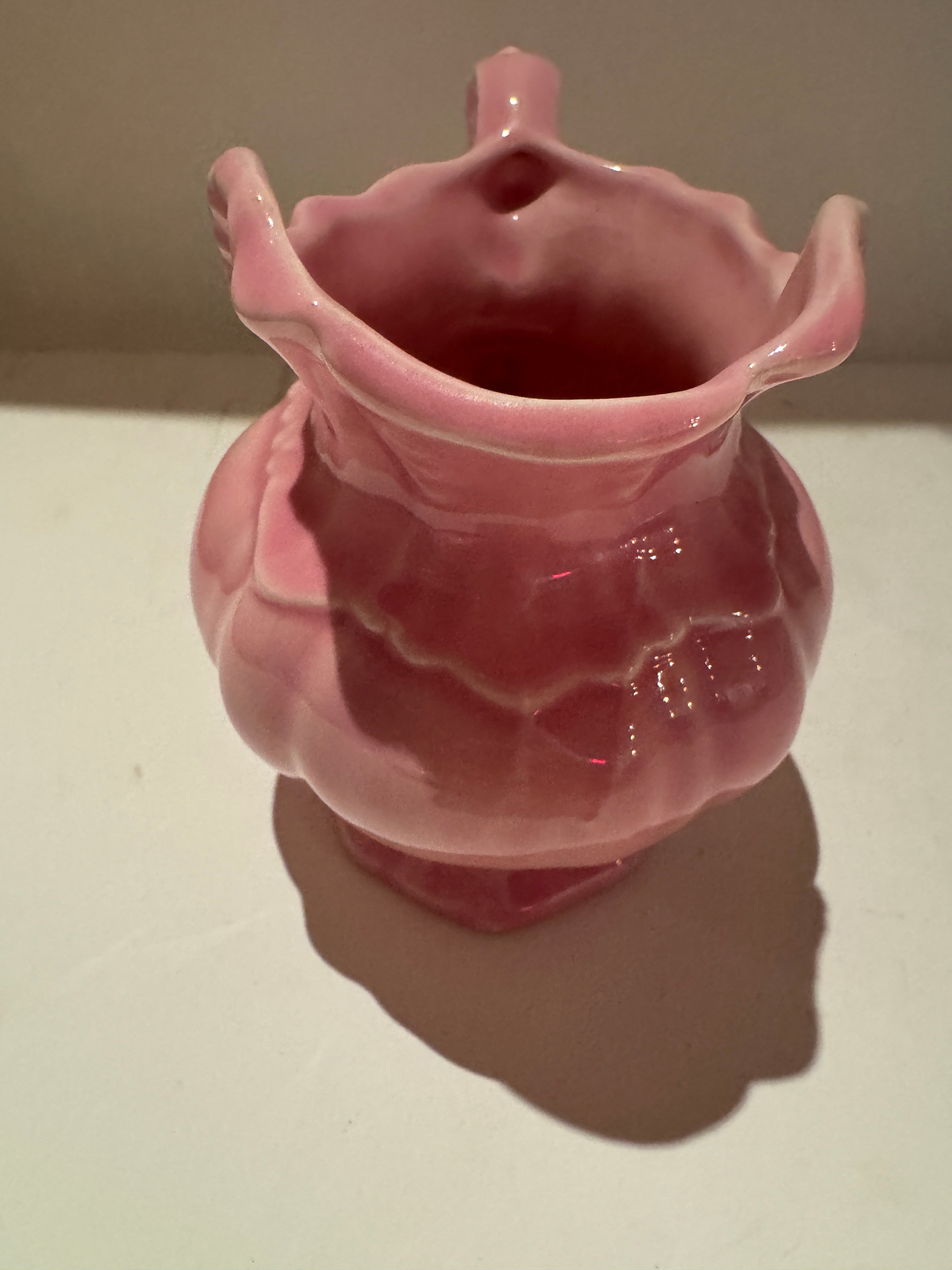 Vintage Pink Mini Water Pitcher & Tray