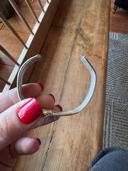 Vintage Modernist Sterling Silver Wave Cuff