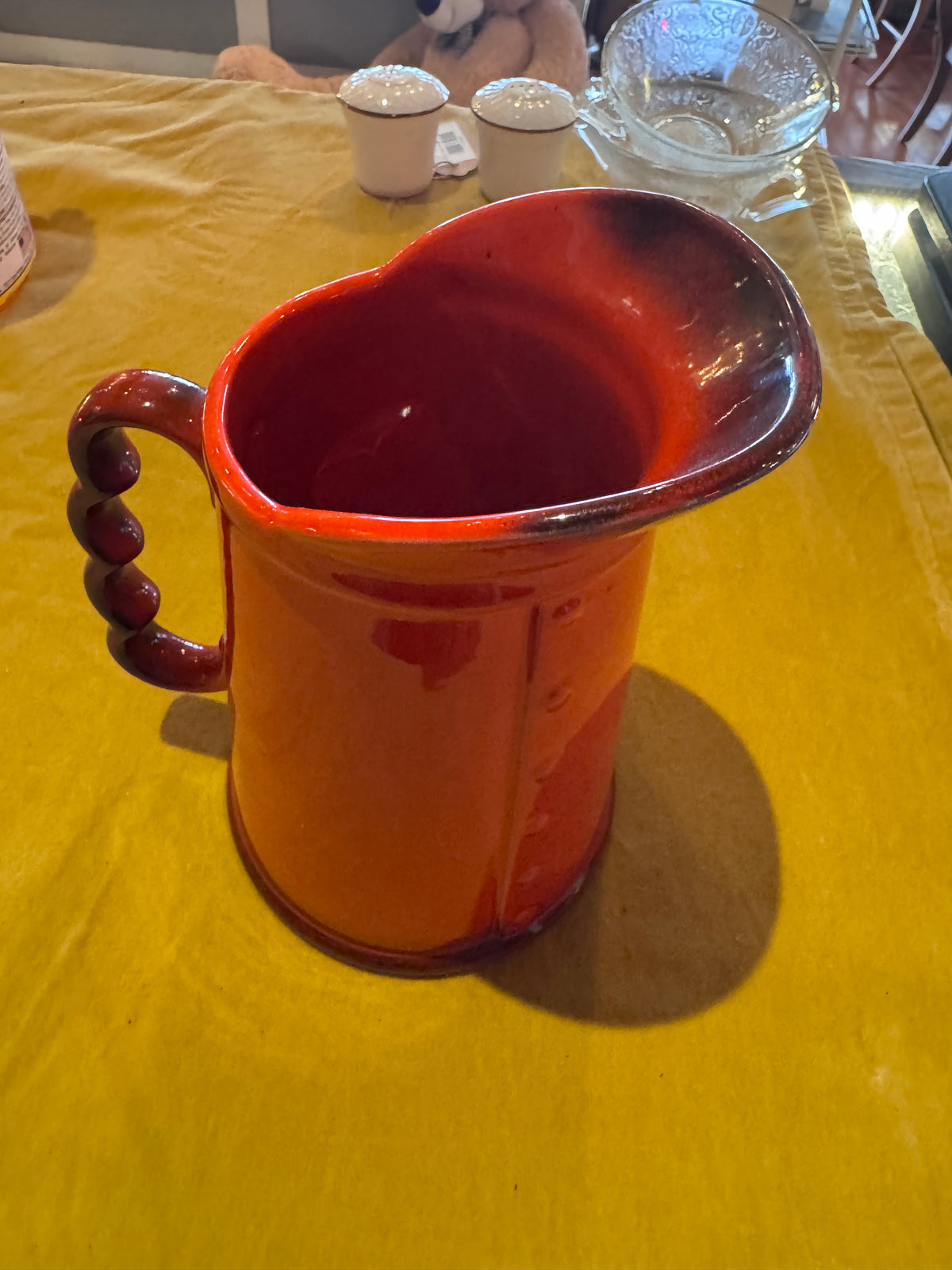 Vintage Metlox Pottery Poppy Trail Red Rooster Pitcher