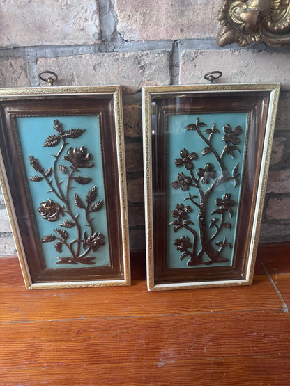 Set of 2:MCM Four Seasons Metalcraft Wall Decor