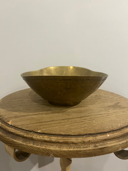 Chinese Etched Brass Bowl