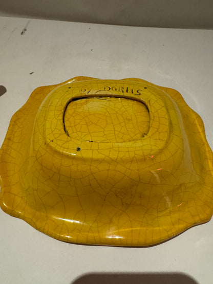 Vintage Yellow Mini Pitcher and Tray