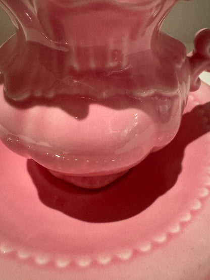 Vintage Pink Mini Water Pitcher & Tray