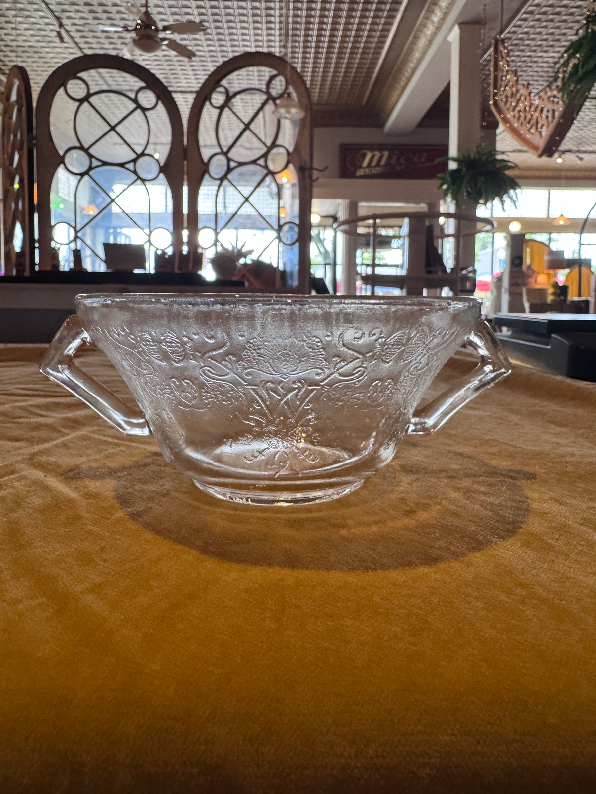 1940s Hazel Atlas Etched Sugar Bowl
