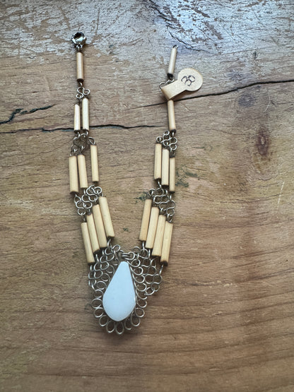 Silver and bamboo Handmade Bracelet