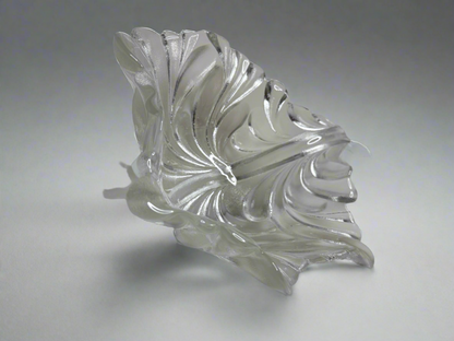Pressed Glass Leaf Style Centerpiece Bowl