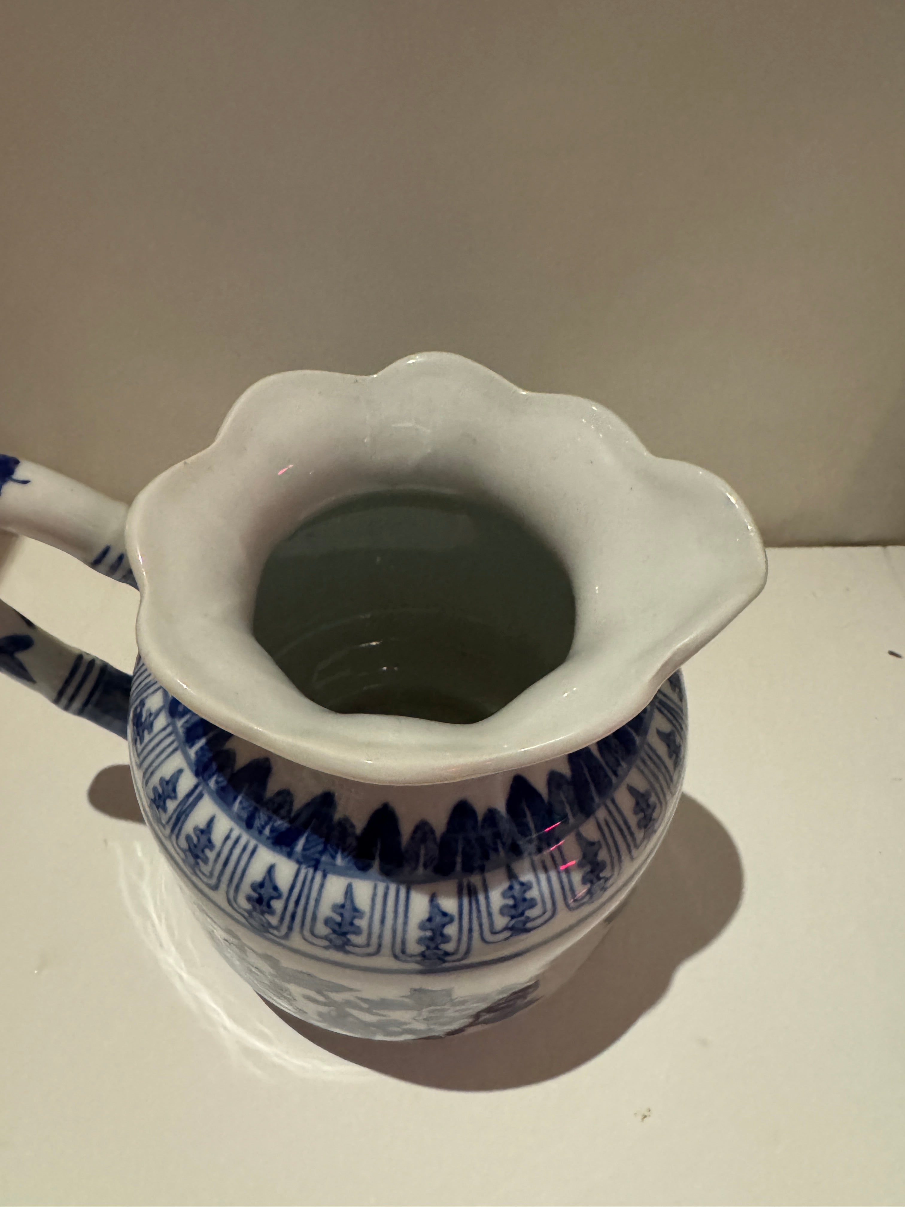 Vintage Chinese Floral Hand-Painted Pitcher