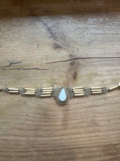 Silver and bamboo Handmade Bracelet