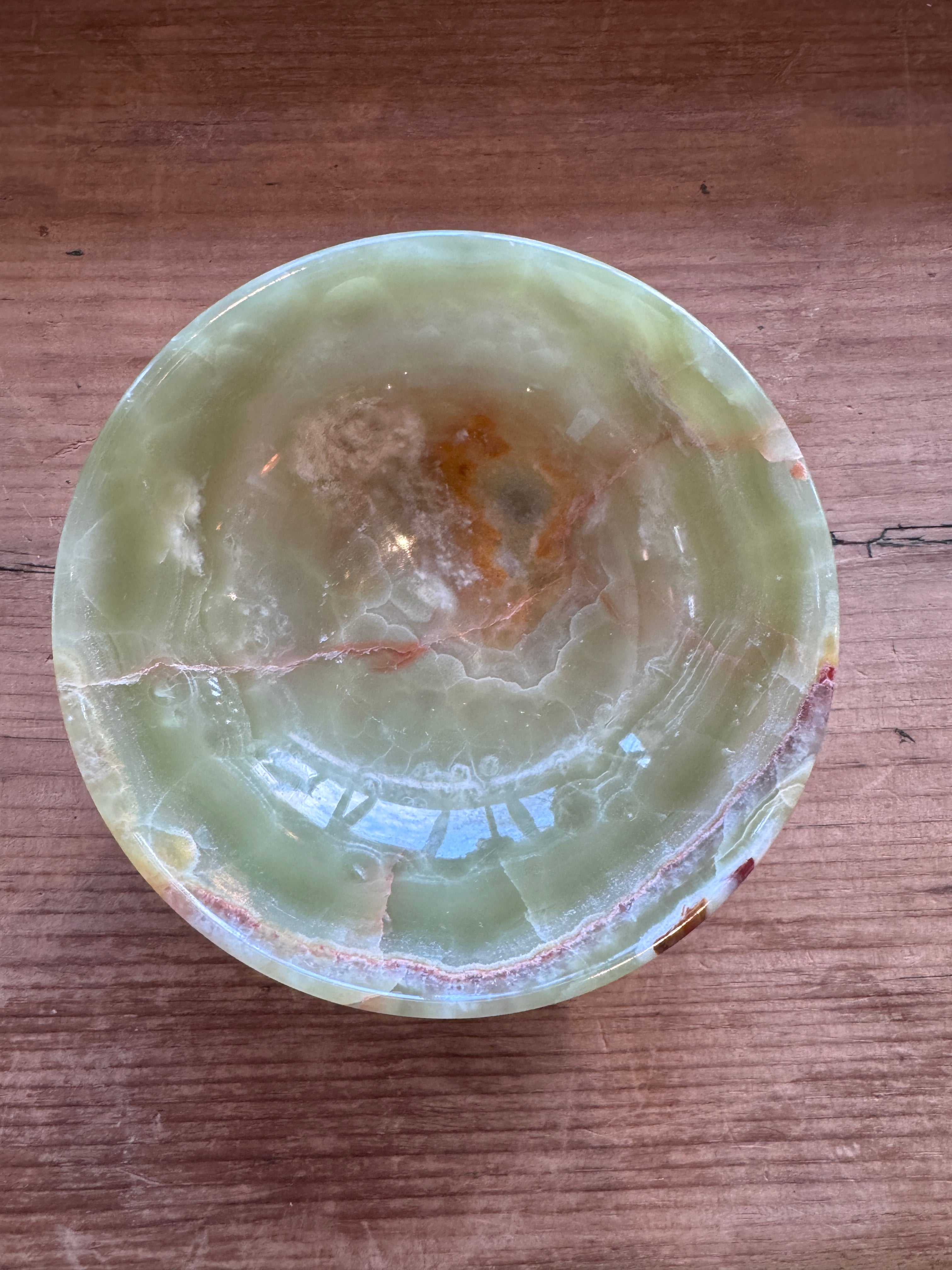 "6 Green Onyx Crystal Bowl