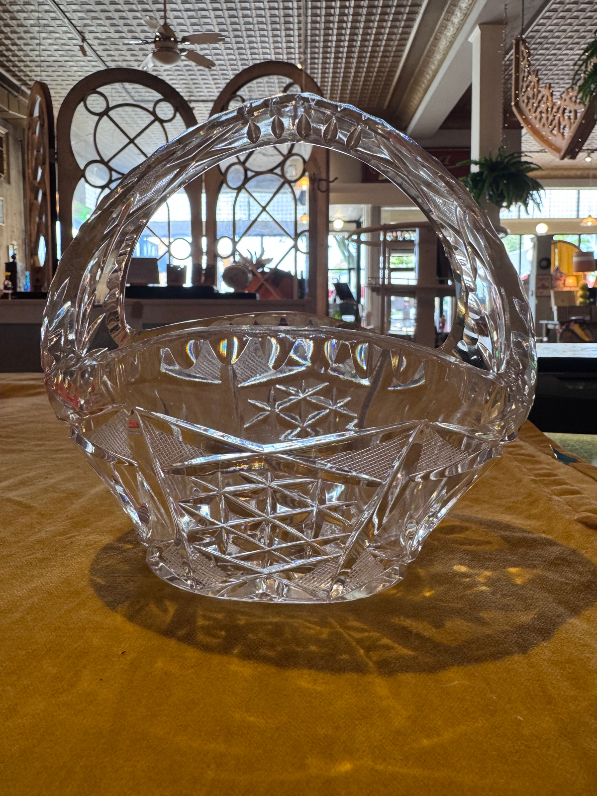 Imperlux Atomic Starburst Handcut Crystal Basket