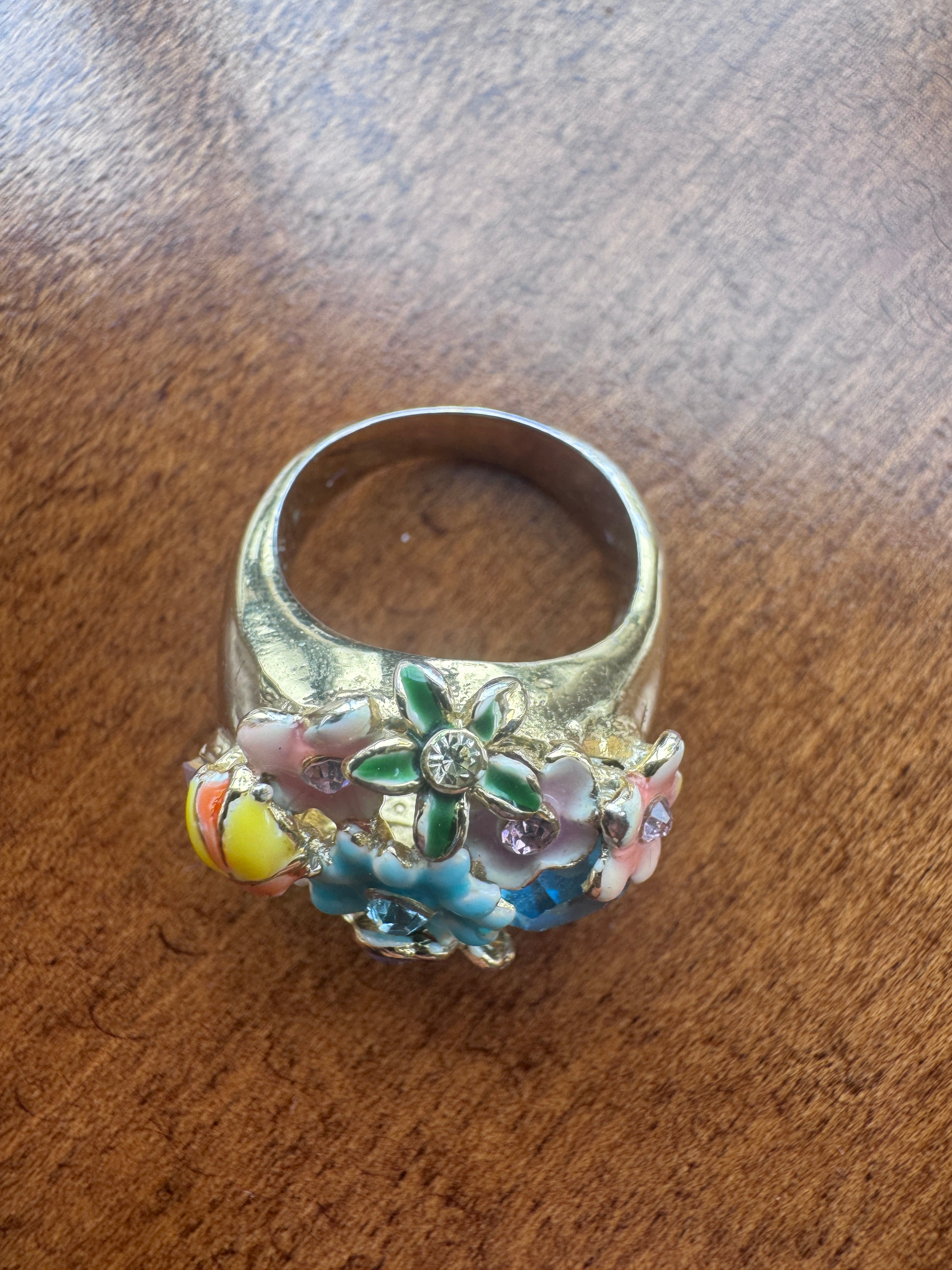 Floral Cocktail Ring Size 6.5