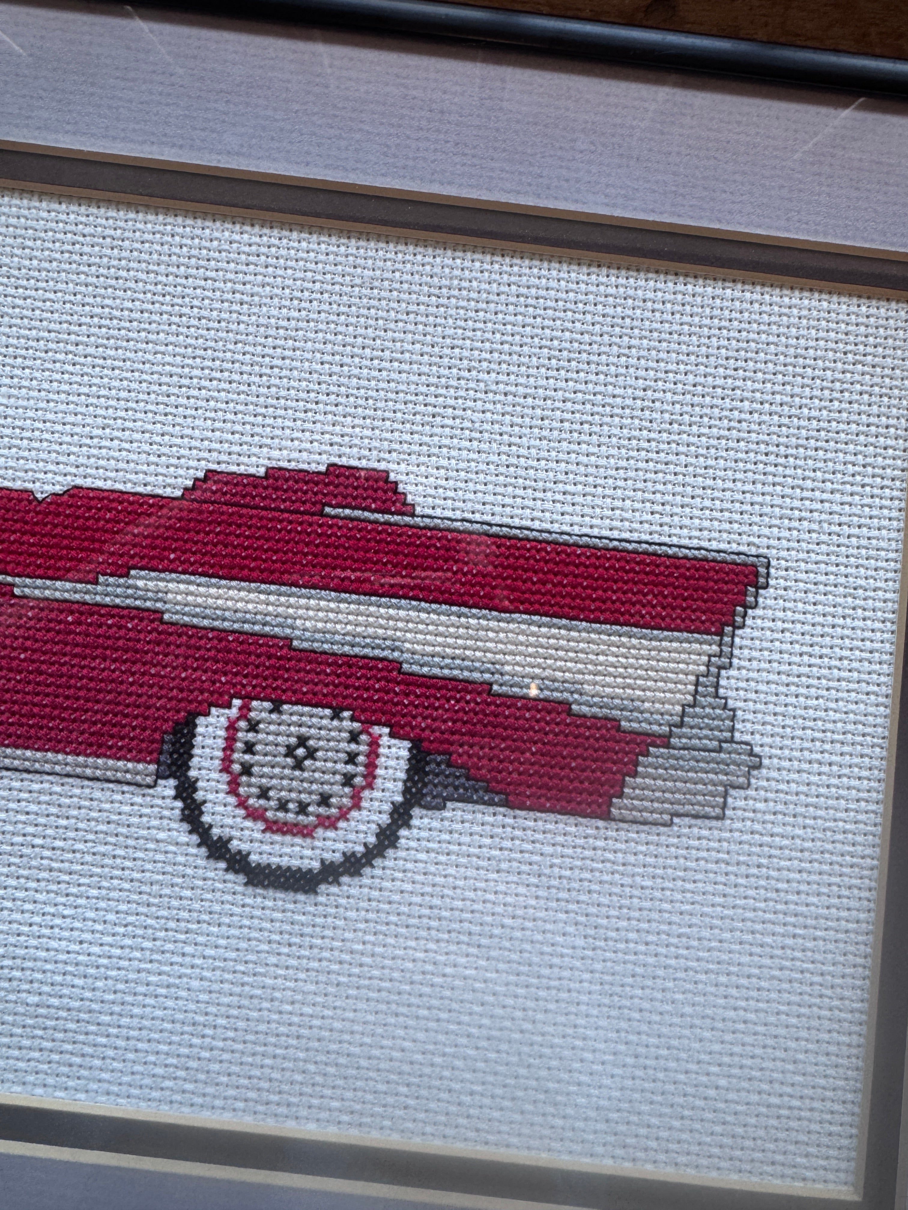 Hand Stitched Framed 1957 Chevy Convertible
