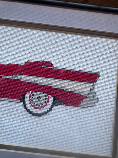 Hand Stitched Framed 1957 Chevy Convertible