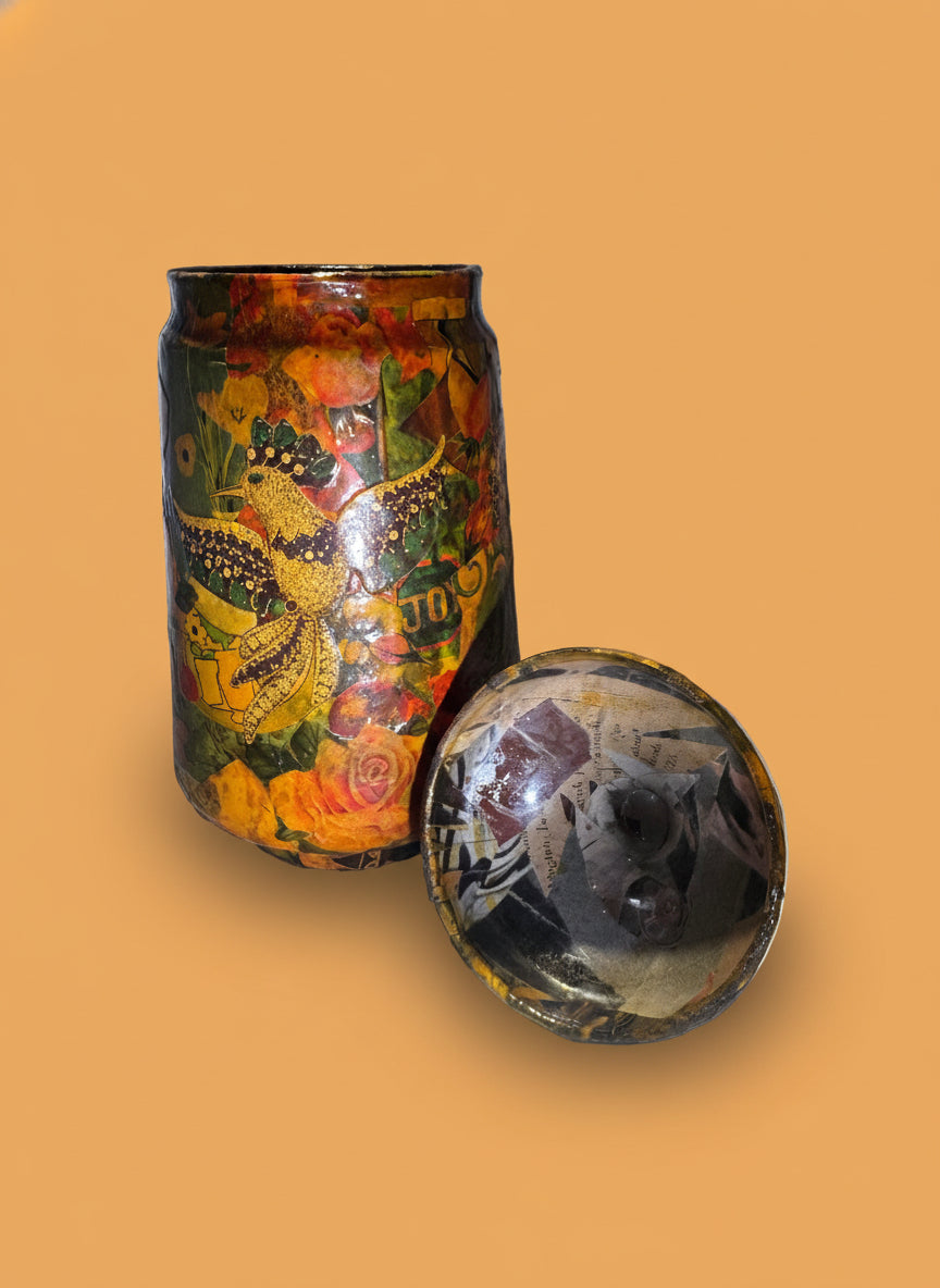 Decoupage Glass Trinket Jar